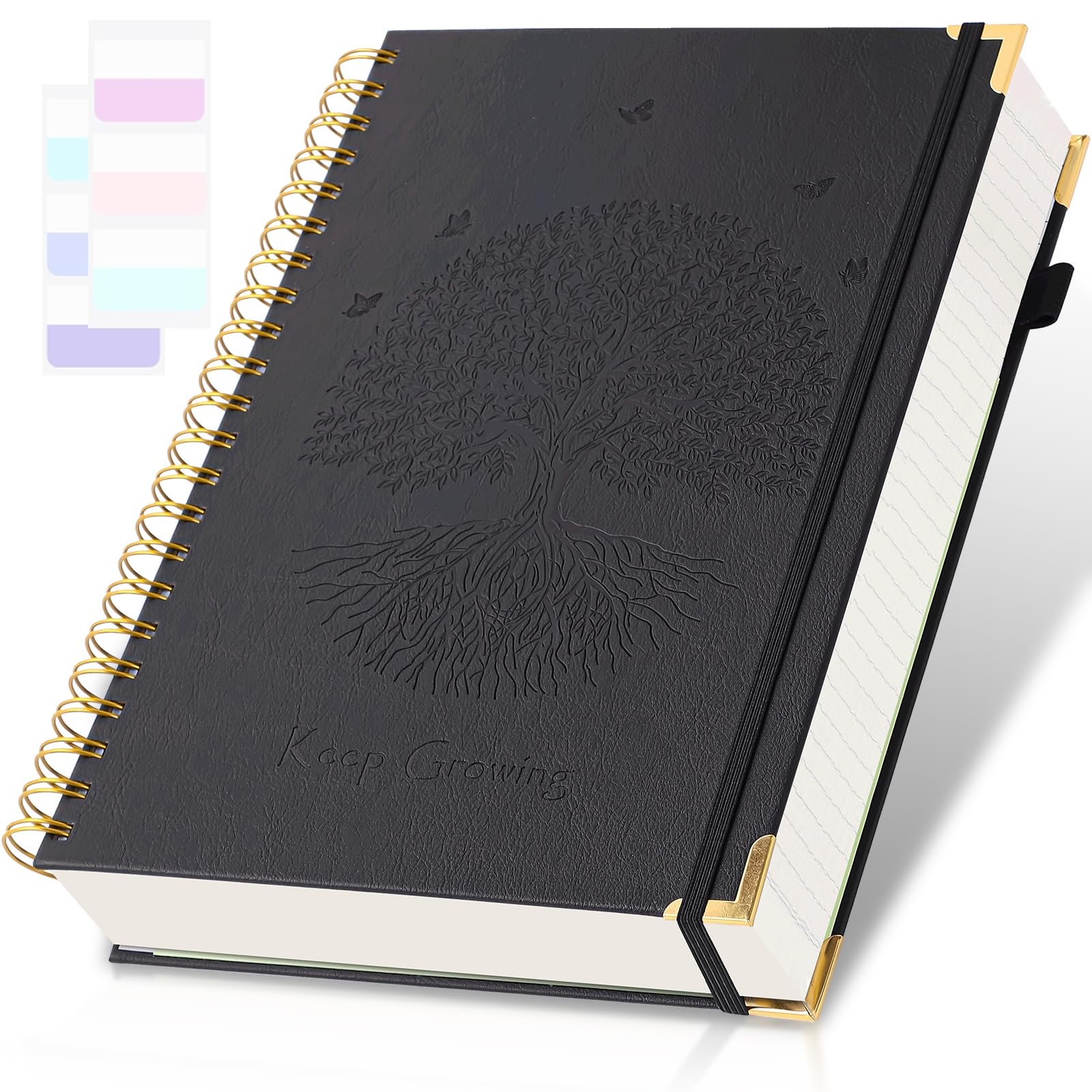 Spiral Notebook, College Ruled Notebook, 8.5" x 11", 300 Pages Leather Journals for Writing, A4 Hardcover Journaling Notebooks for Work School, 24pcs