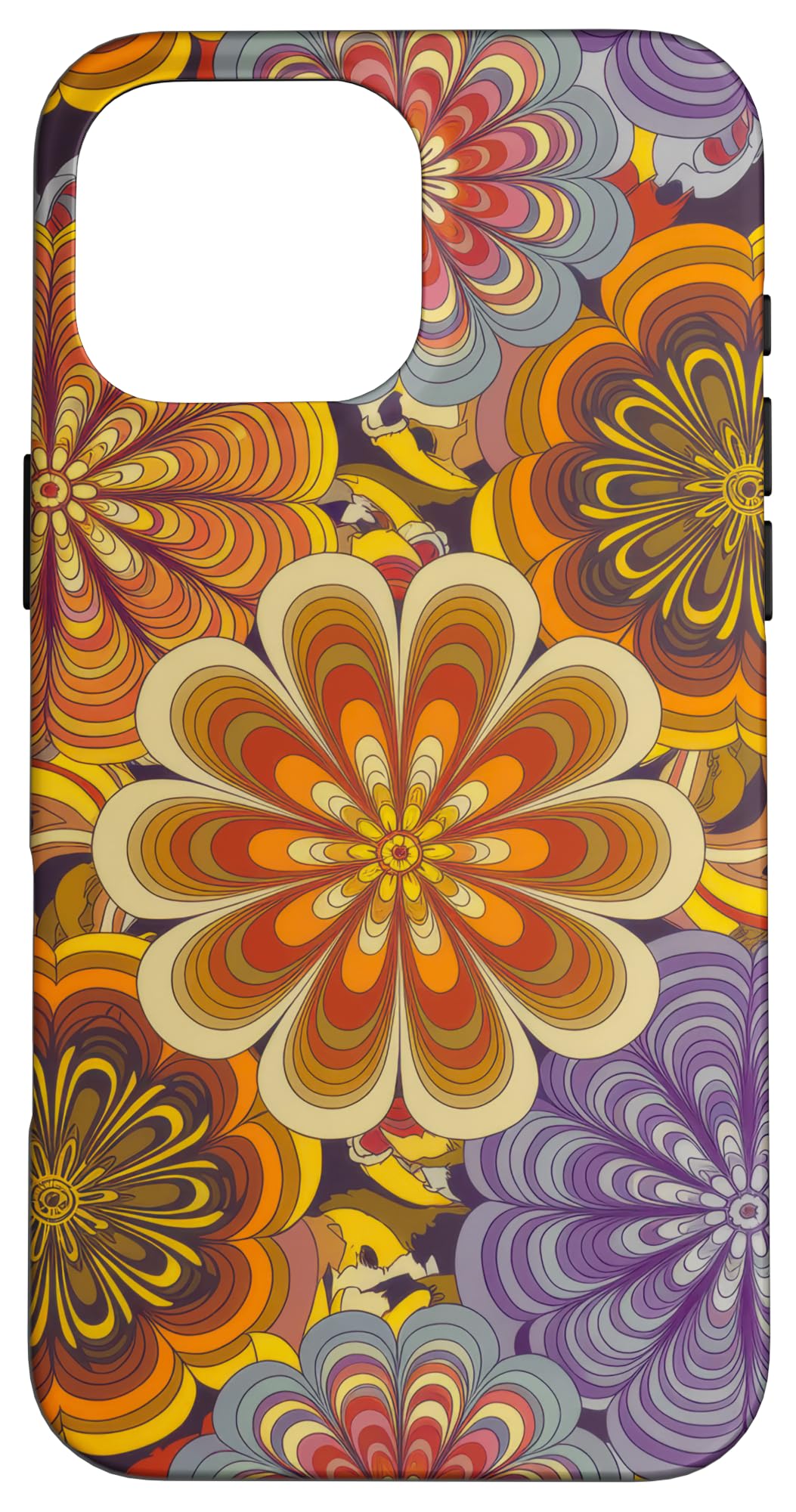 Hippy Hippie Retro 60s Vintage Power 70s Flower Case for iPhone 16 Pro Max