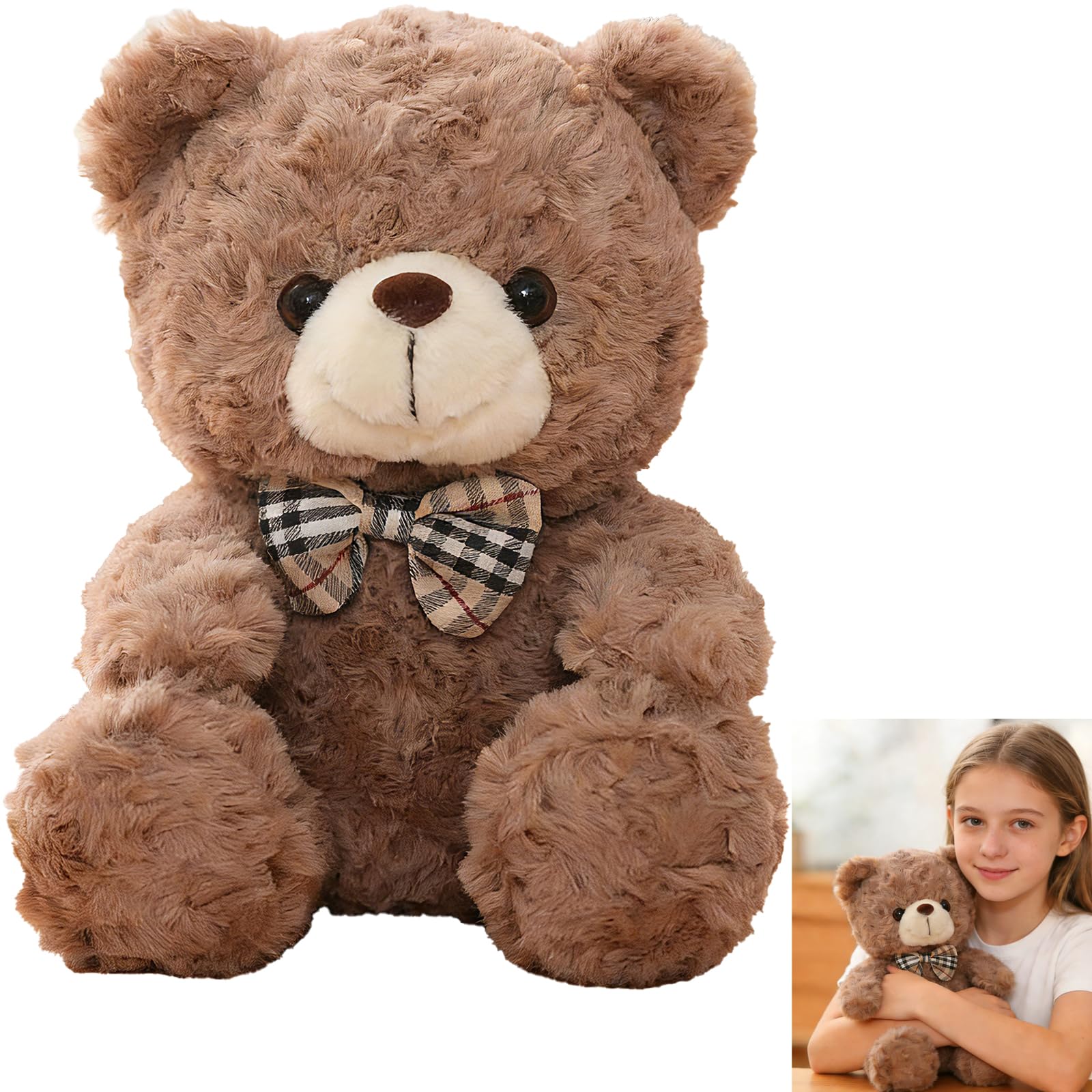 QyueQyat Teddy Bear, Brown Teddy Bear for Valentines Approximately 20 to 25 cm Length