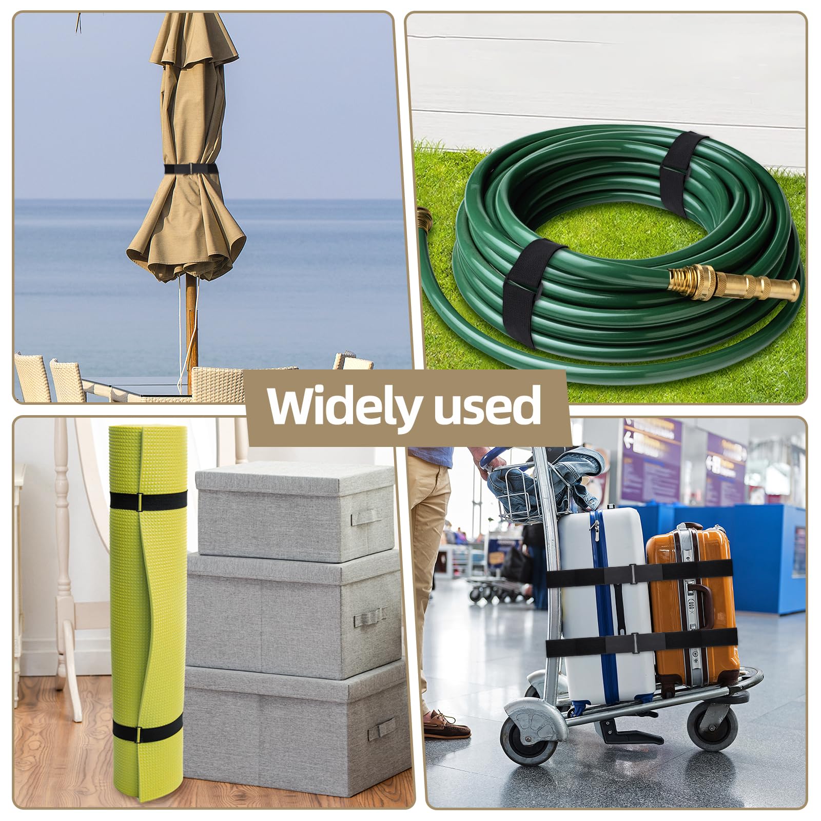 6M x 5CM Fascette Fermacavo con 25 Fibbie, Fascette Fermacavi Riutilizzabili, Cable Management Fascette, Nastro Adesivo a Strappo, Nero Cinghie per Organizzare Cavi, Tubi Flessibili