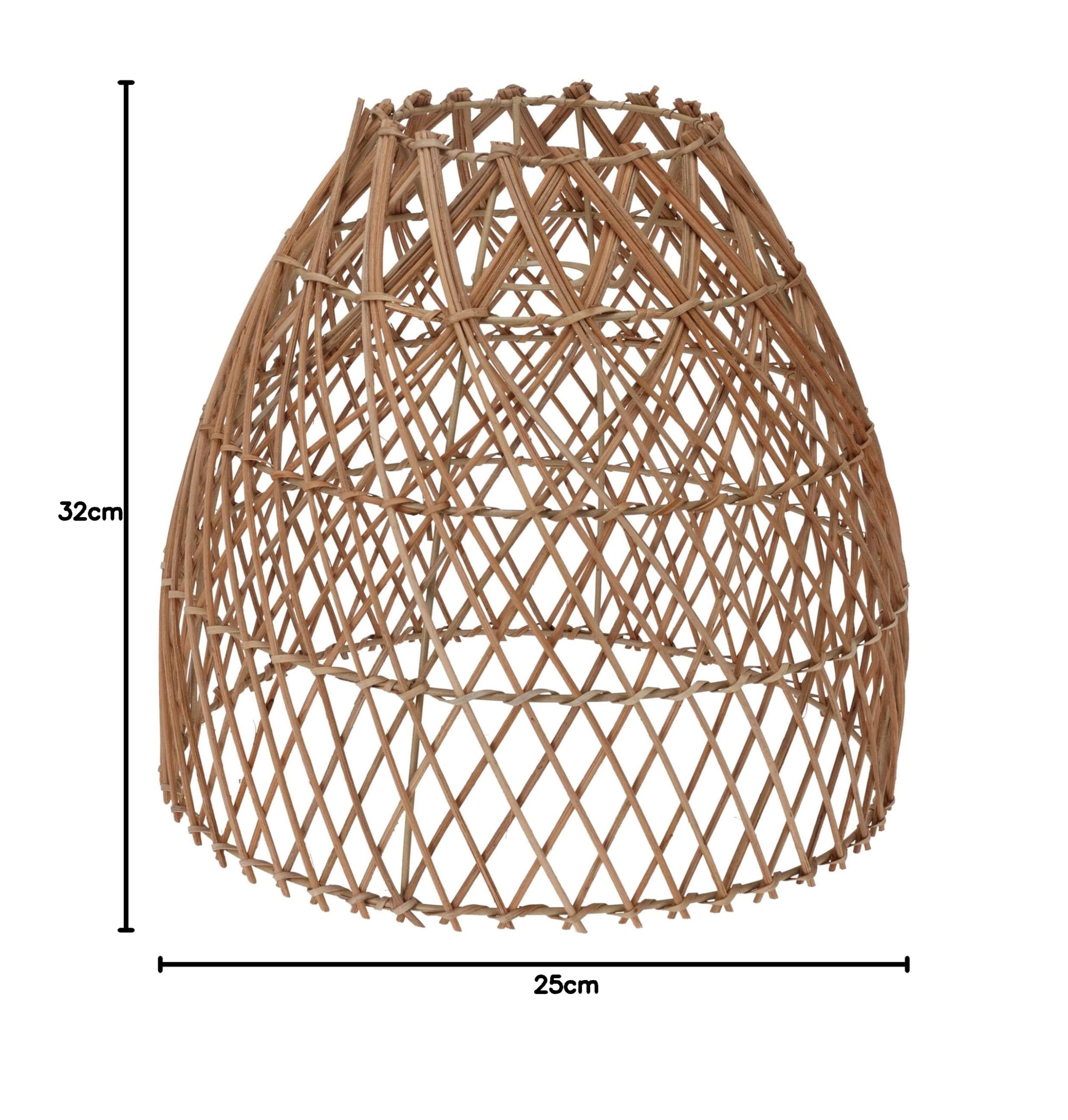 Well Home Paralume per lampada in rattan Ø25x32cm