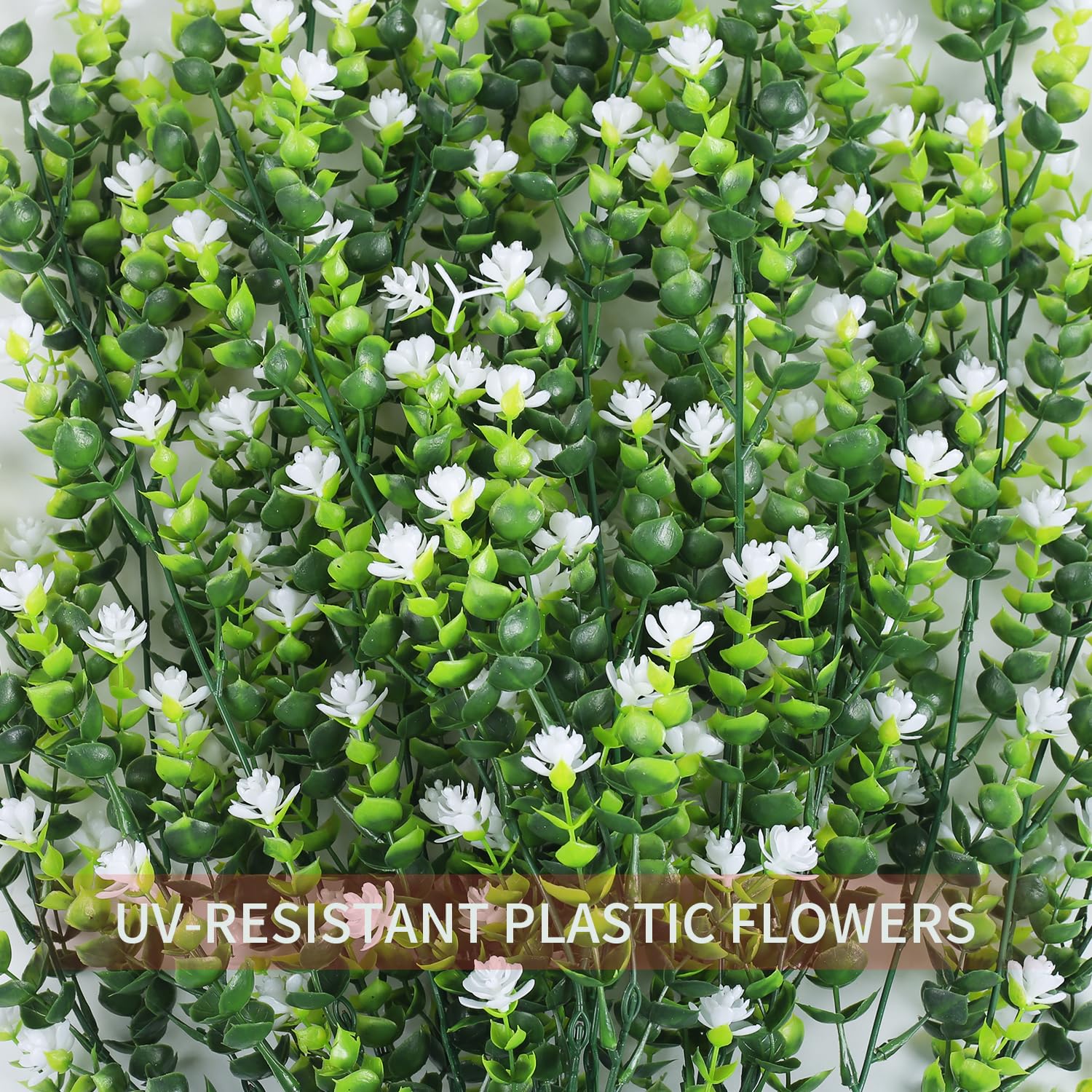 HBell 2Pcs Artificial Hanging Flowers,UV-Resistant Fake Hanging Plants Flower Bouquet Hanging Vine Plants Drooping Plants for Wall Home Garden Yard Patio Wedding Indoor Outdoor Decoration (White) - Image 3