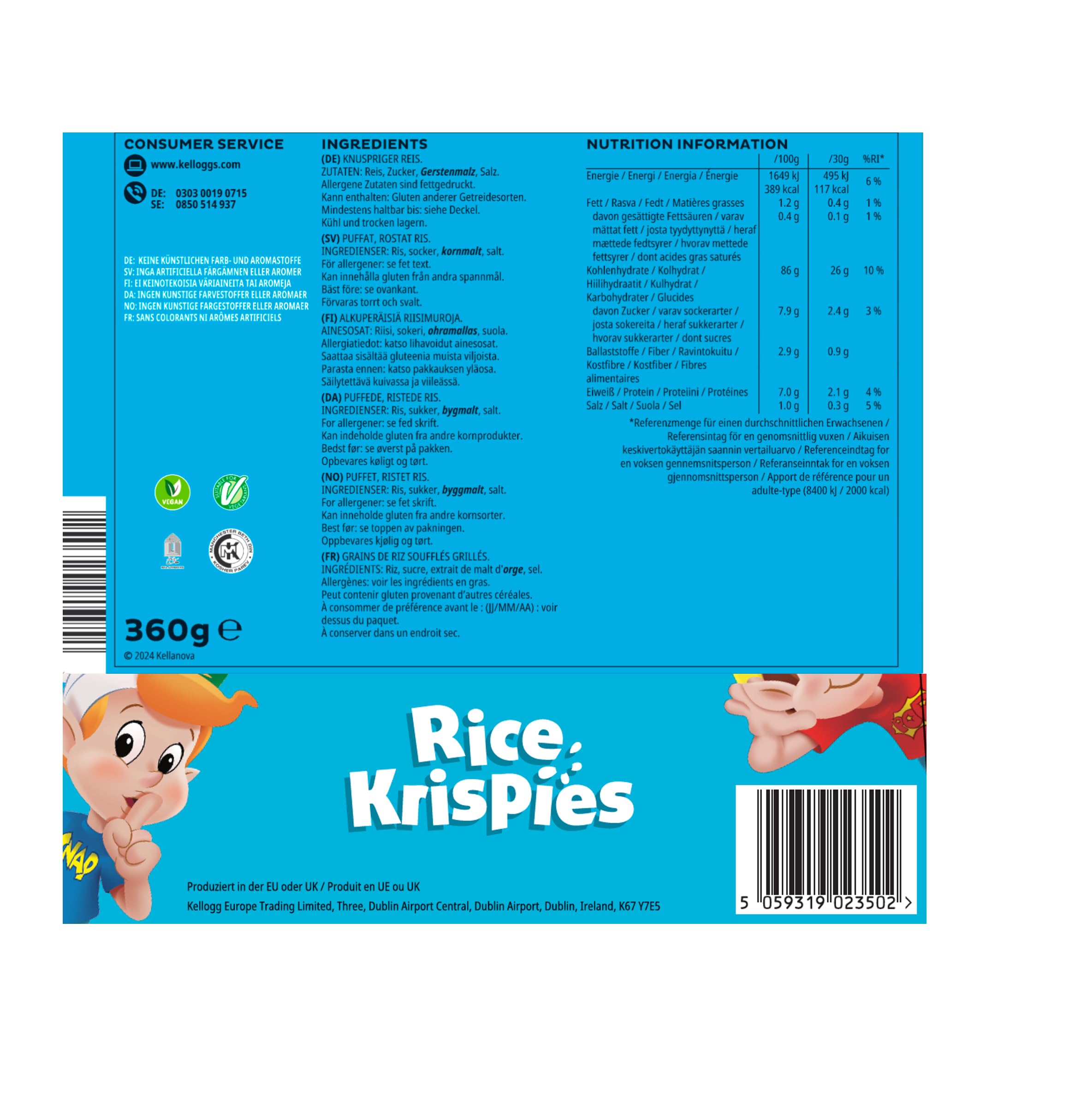 Kellogg’s Cerealien & Cornflakes Mix – je 2x Kellogg's Choco Krispies Chocos, Frosties & Rice Krispies – ohne künstliche Farb- und Aromastoffe