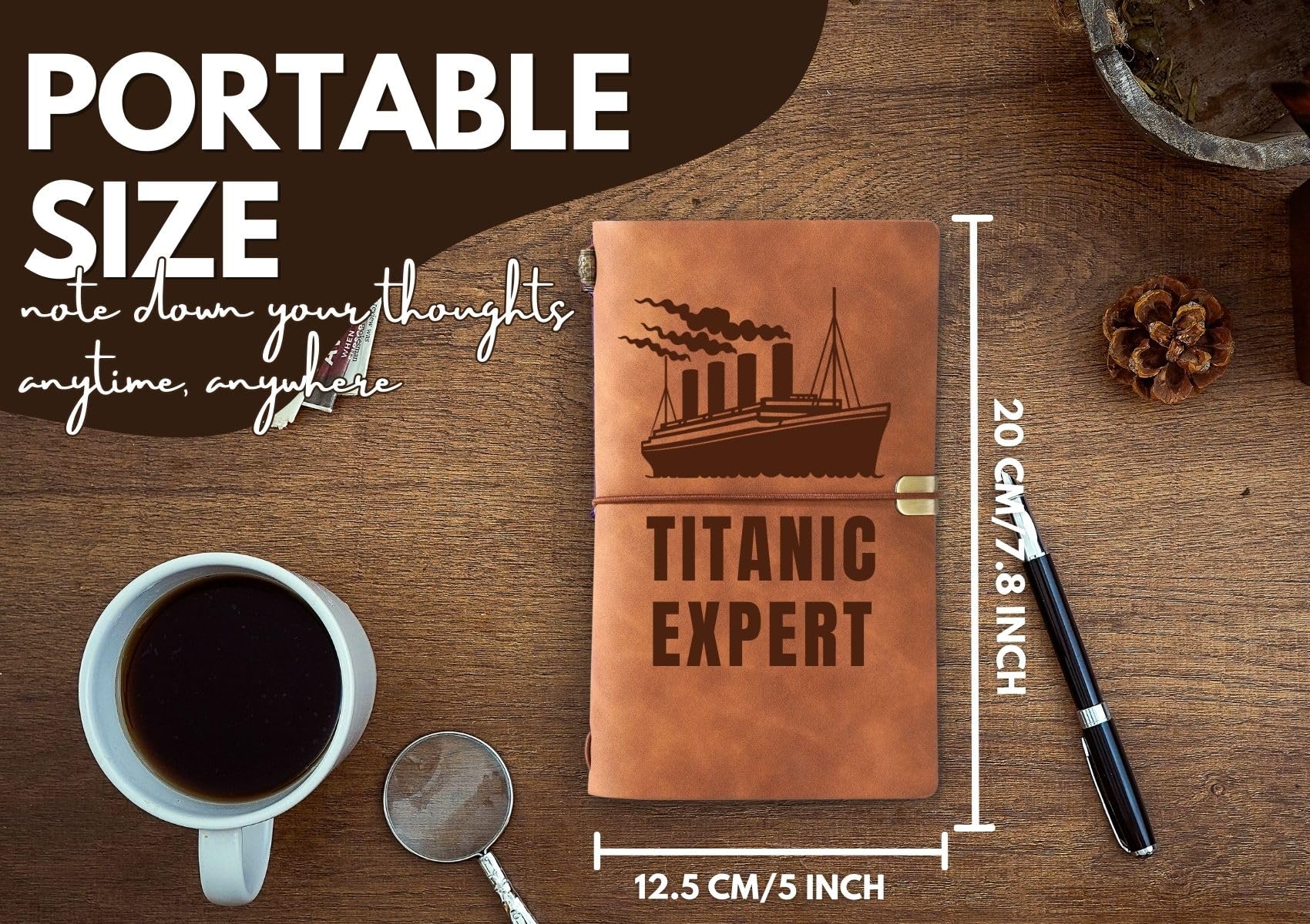 InnoBeta Titanic Gifts Journal Notebook, Gifts for Titanic Lovers on Christmas, Birthday, Sketchbook, Travel Diary, Lined Planner, Faux Leather, 7.8 * 5 Inches