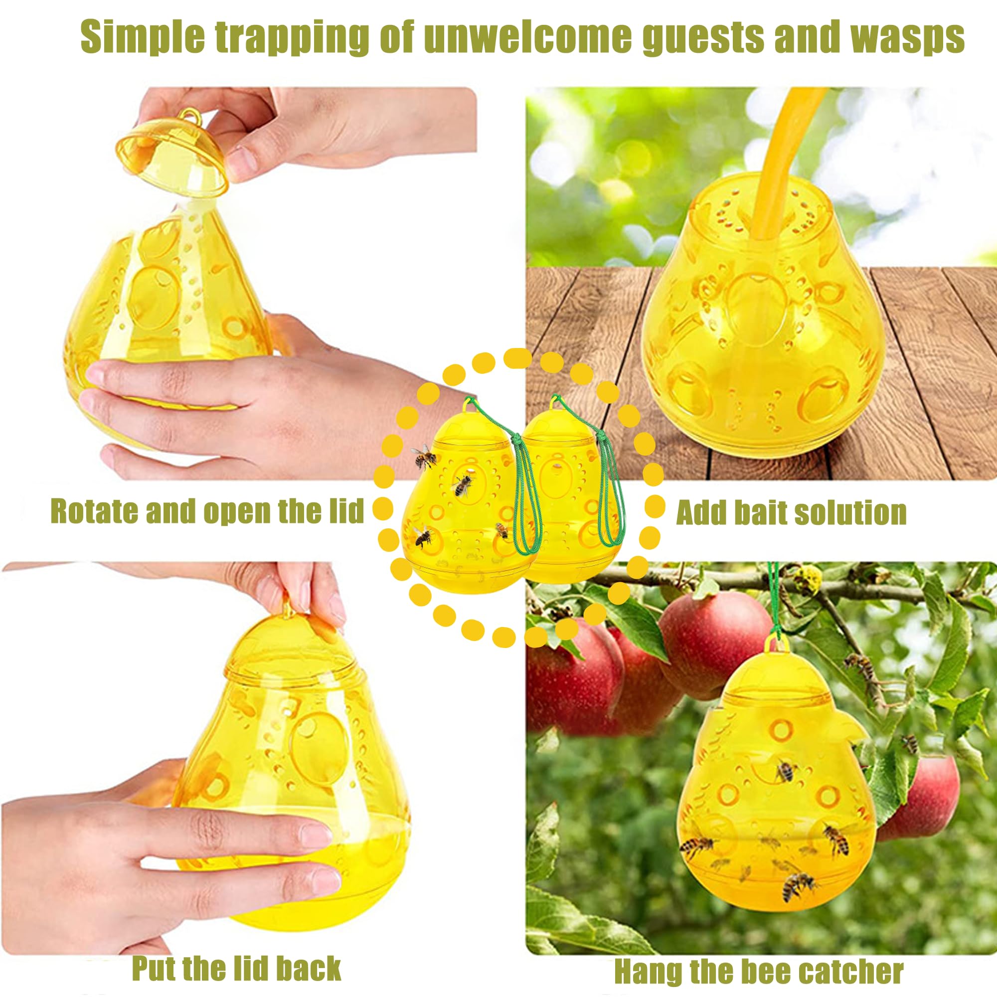 2PCS Cacciatori di Api, Controllo Degli Insetti Efficiente, Impermeabile Vespa nido Killer, Trappola di orno, Leggero Catcher, orno Decoy nido Appeso Deterrente per casa e Giardino all'aperto