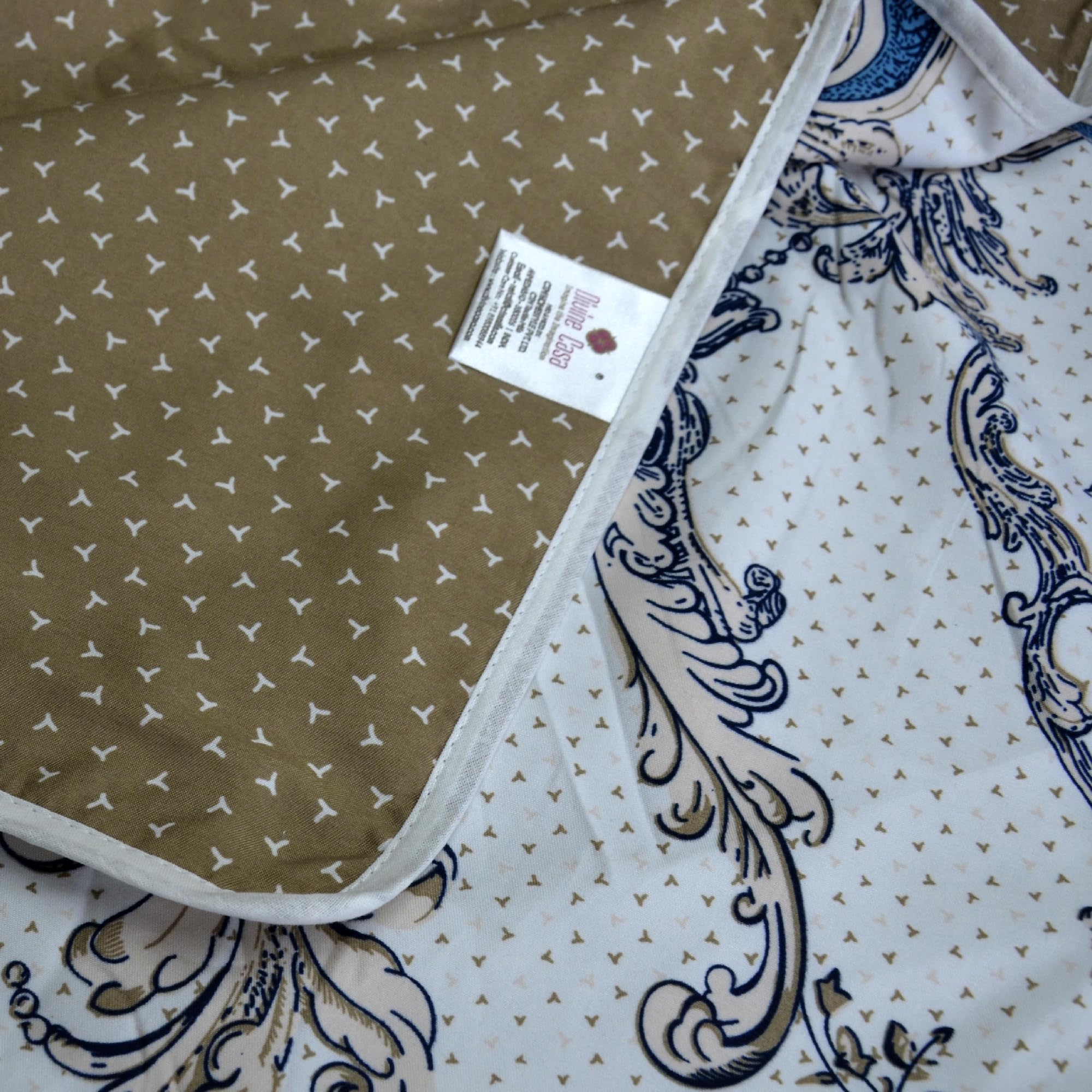 Divine Casa Kalamkari - Manta reversible Dohar de microfibra de 120 g/m², ligera, para cama individual, para todas las estaciones, tamaño 140 x 210 cm, tabaco seco de color
