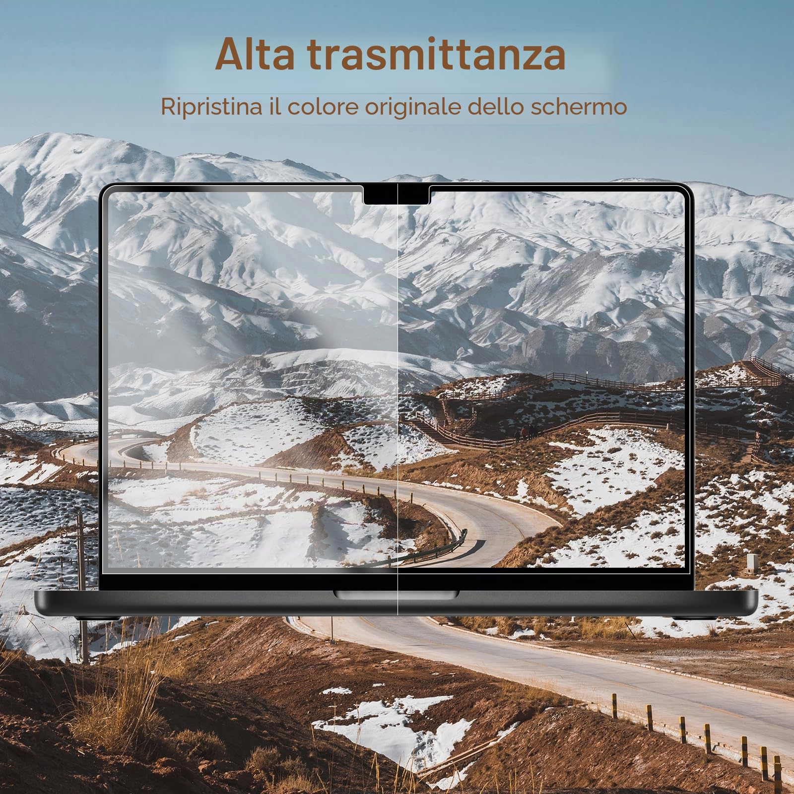 Pellicola proteggi schermo in vetro temperato per MacBook Air 13,6" M5-M2 Chip 2026-2022 A3449 A3240 9H Antigraffio HD Trasparente Copertura Totale