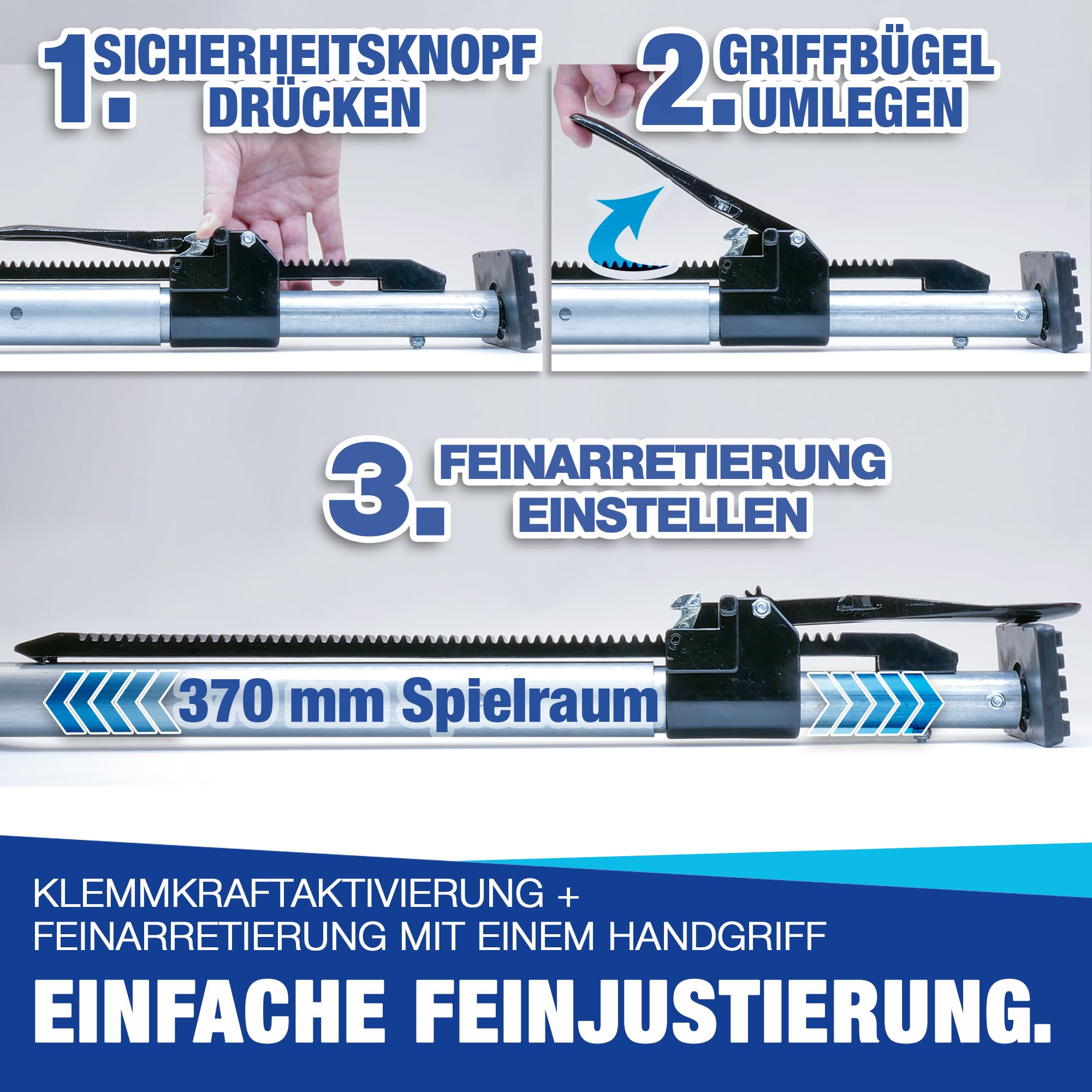 4 x Klemmbalken, Sperrbalken, Sperrlatte, Alu, LKW, 2350-2720 mm Ladungssicherung und Transportsicherung für PKW LKW Anhänger und Transporter