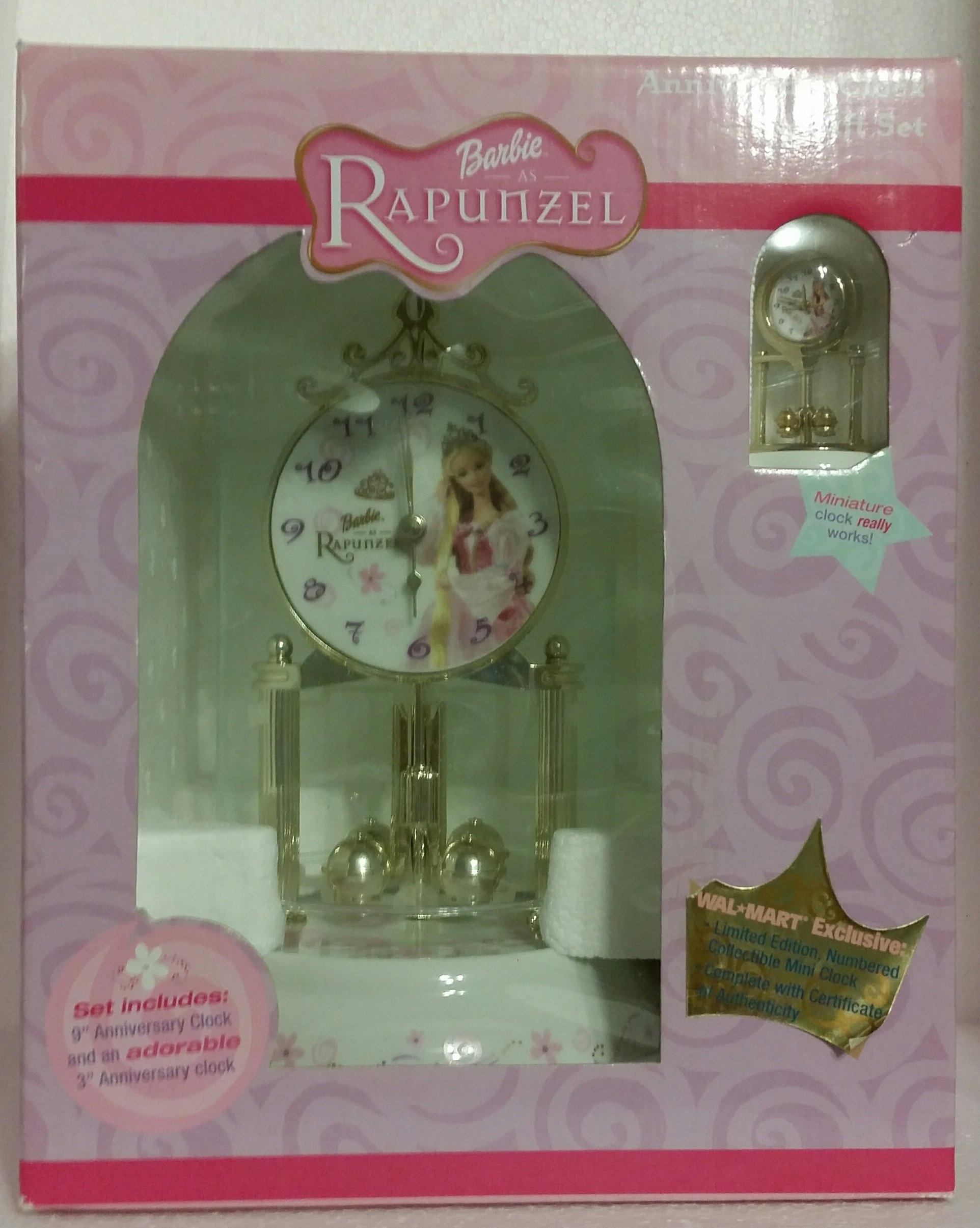 Barbie As Rapunzel Anniversary Clock Gift Set