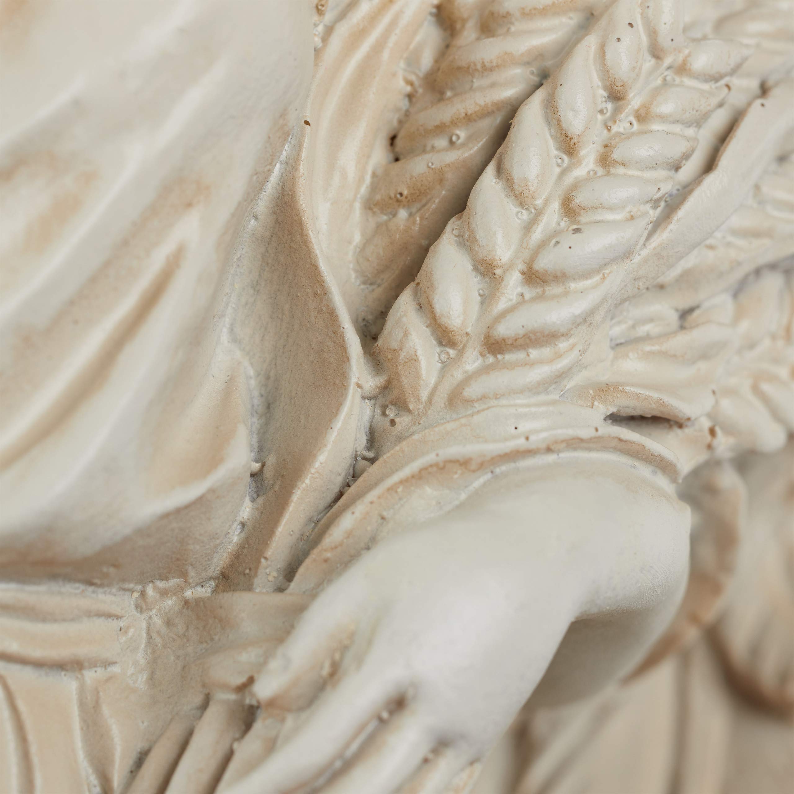 Relaxdays Statuetta Angelo Custode in Piedi, Statua Commemorativa Resistente al Gelo, per Giardino, Poliresina, Crema