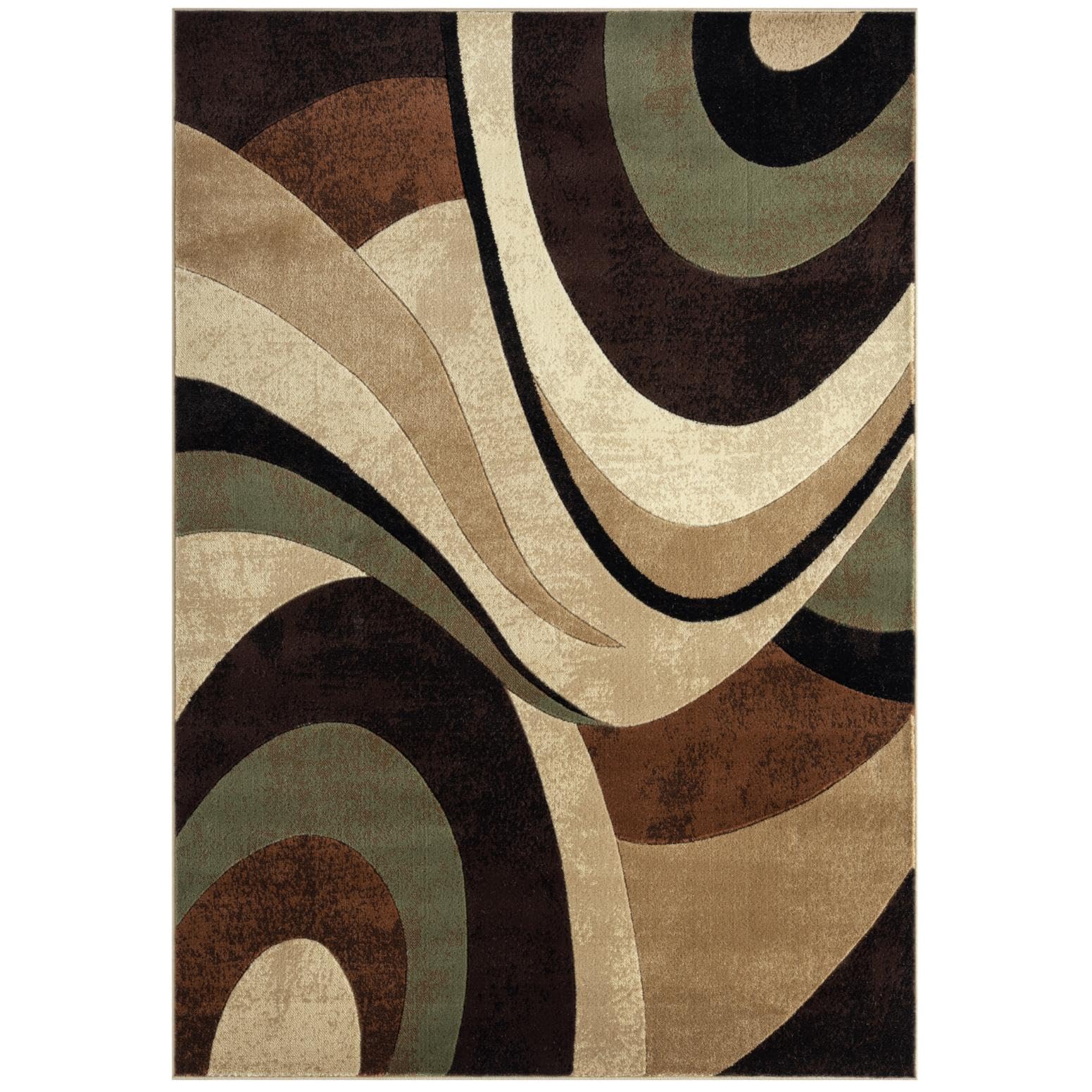 Home Dynamix Tribeca Slade Contemporary Abstract Area Rug, Brown/Green, 5'2"x7'2"