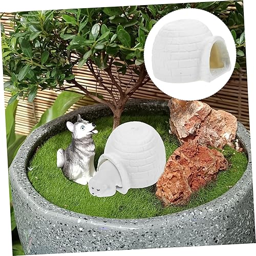 Miniatura 6 de Simulación Igloo Juguete para niños pequeños, decoración del hogar, juguetes de zorro, resina de hielo, modelo de casa de hielo, figuras de casa de