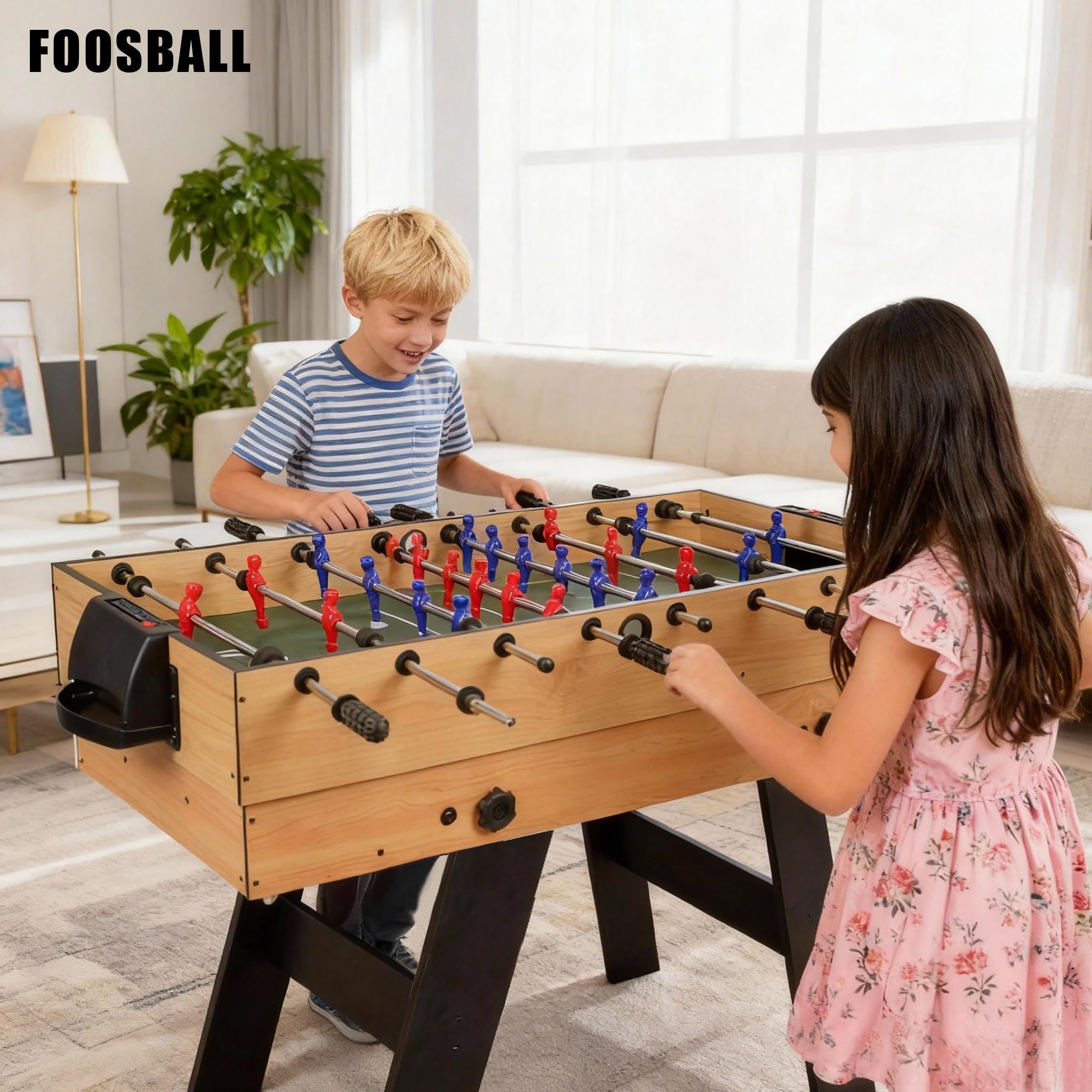 Tavolo Multigioco 10 In 1, Calcio Balilla 4FT Pieghevole, Biliardino Multigioco Tavolo da Biliardo, Biliardino, Biliardo, Ping pong, Tavolo daHockey, Shuffleboard, bowling per Bambini.