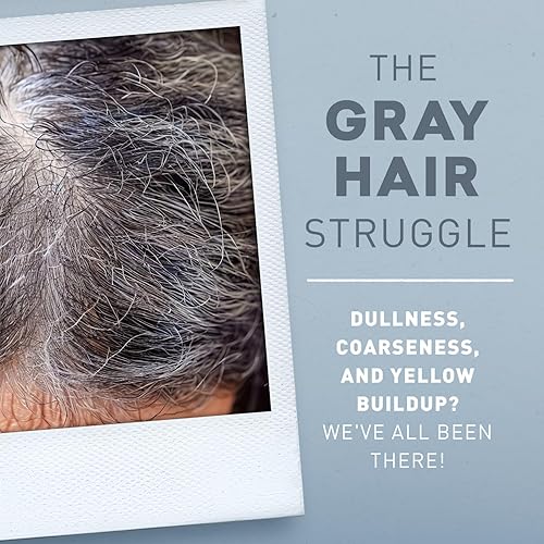 Miniatura 2 de Just Nutritive Dúo aclarante de cabello gris  Champú de 16 onzas y limpiador de enjuague de vinergar de 8 onzas  Elimina tonos amarillentos o