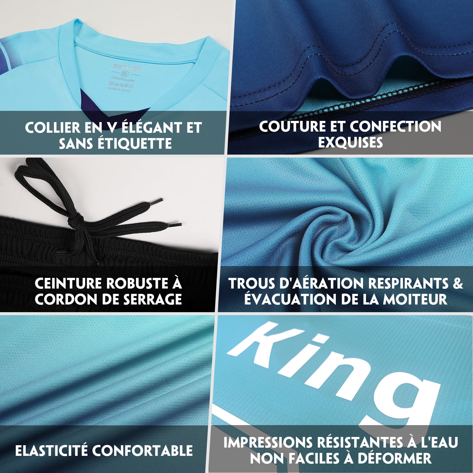 Maillot de Gardien Personnalisable Tenue de Gardien de But Maillot + des Pantalons Personnalisé avec Nom Nombre Nom de l'équipe Logo