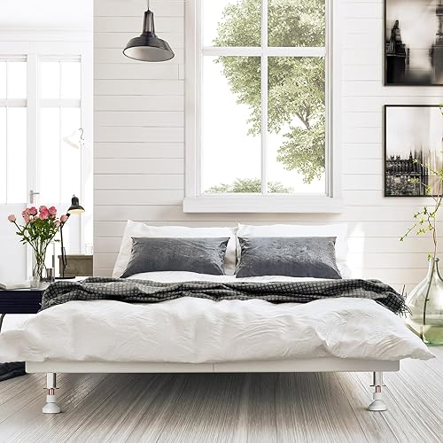 Miniatura 4 de 8 elevadores ajustables para muebles de 1.6 a 2.6 pulgadas, elevadores de mesa resistentes con almohadillas antideslizantes para dormitorio, marco