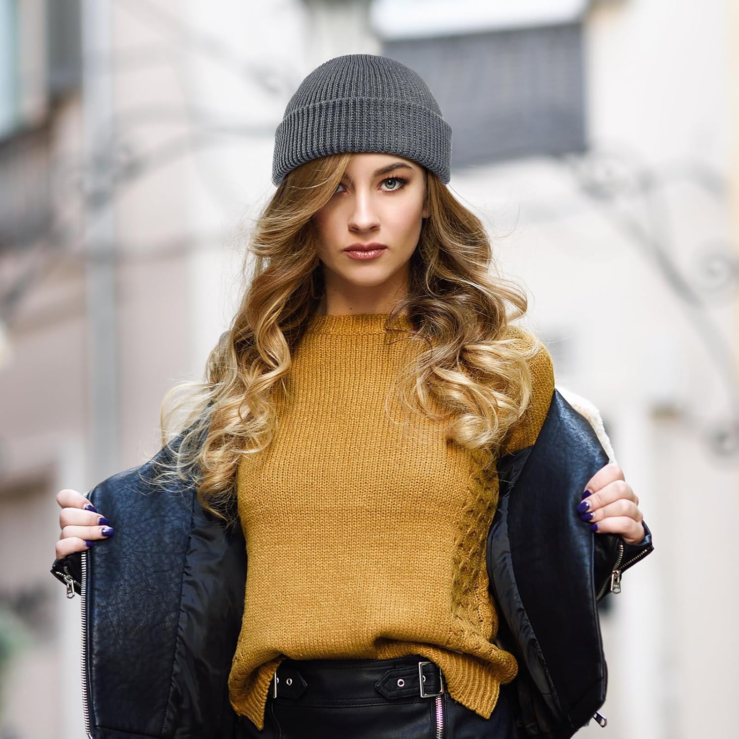 SATINIOR 4 Pieces Trawler Beanie Watch Hat Roll up Edge Skullcap Fisherman Beanie Unisex - Image 4