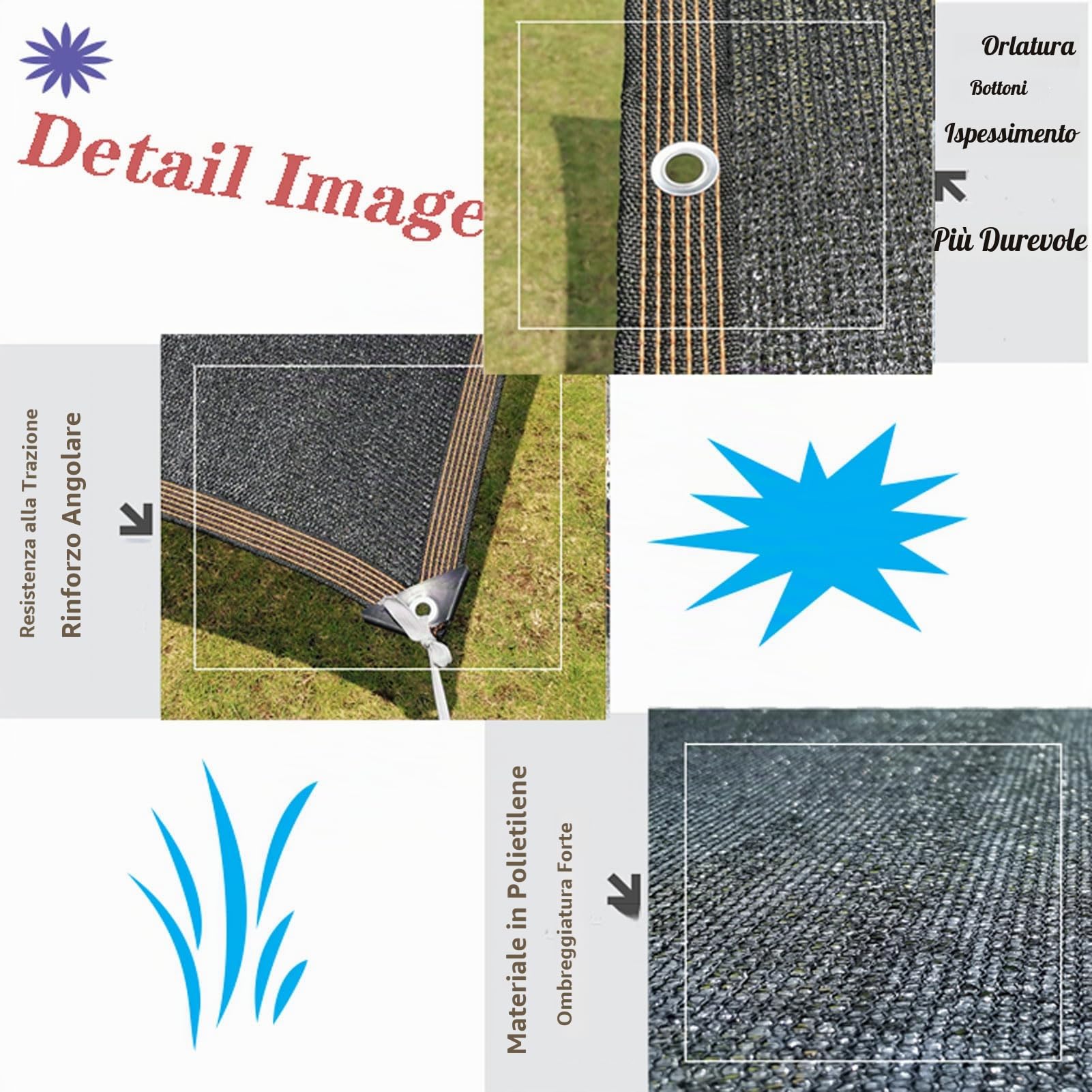 4x10m Rete Ombreggiante con Occhielli, Rete Telo Ombra Resistente Ai Raggi UV, Traspirante Rete Parasole Piante, Bordi Ispessiti Awnings Panno, per Balcone, Verde