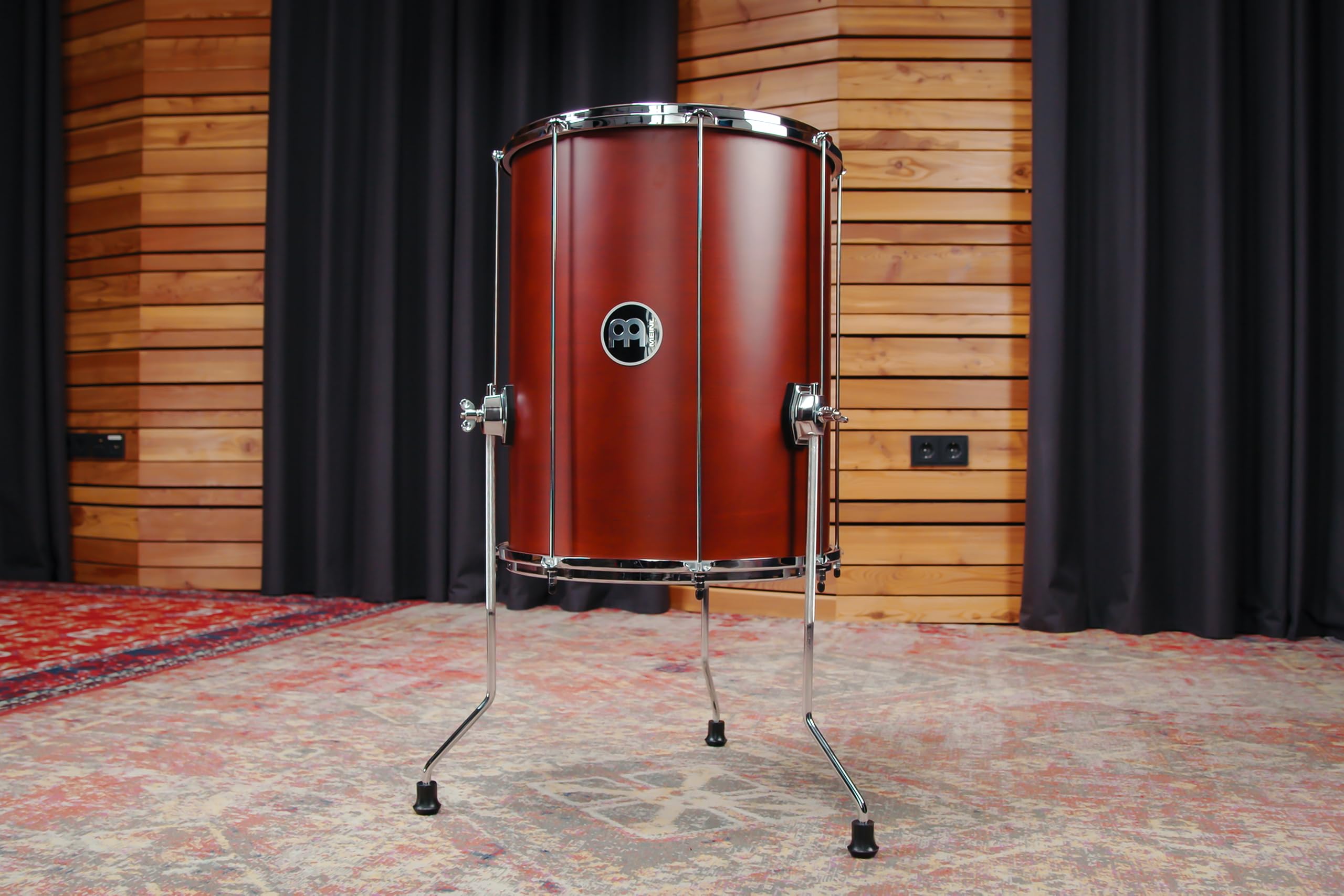 Meinl Percussion Traditional Wood Surdo – Piccolo Tamburo Samba – Altezza Regolabile – 16-Pollici Diametro – 20-Pollici Altezza – Hardwood, Brown (SU16-L-AB-M)