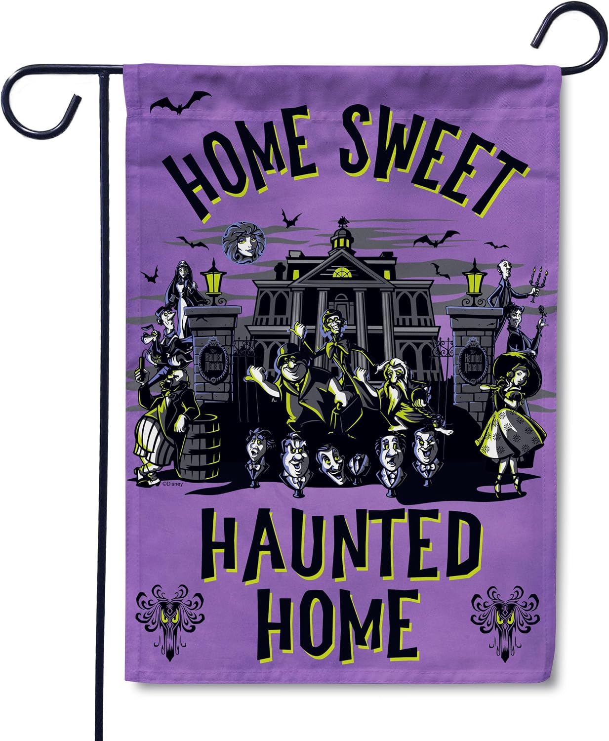 Flagology, Home Sweet Haunted Home Disney Haunted Mansion Garden Flag 12" x 18", Outdoor Flag, Spooky Outdoor Decor, Officially Licensed Disney Halloween