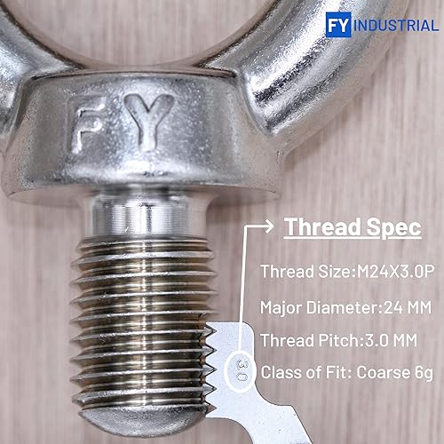 Miniatura 28 de Perno de ojo de elevación del hombro de la maquinaria del acero inoxidable (M8, 5 artículos)