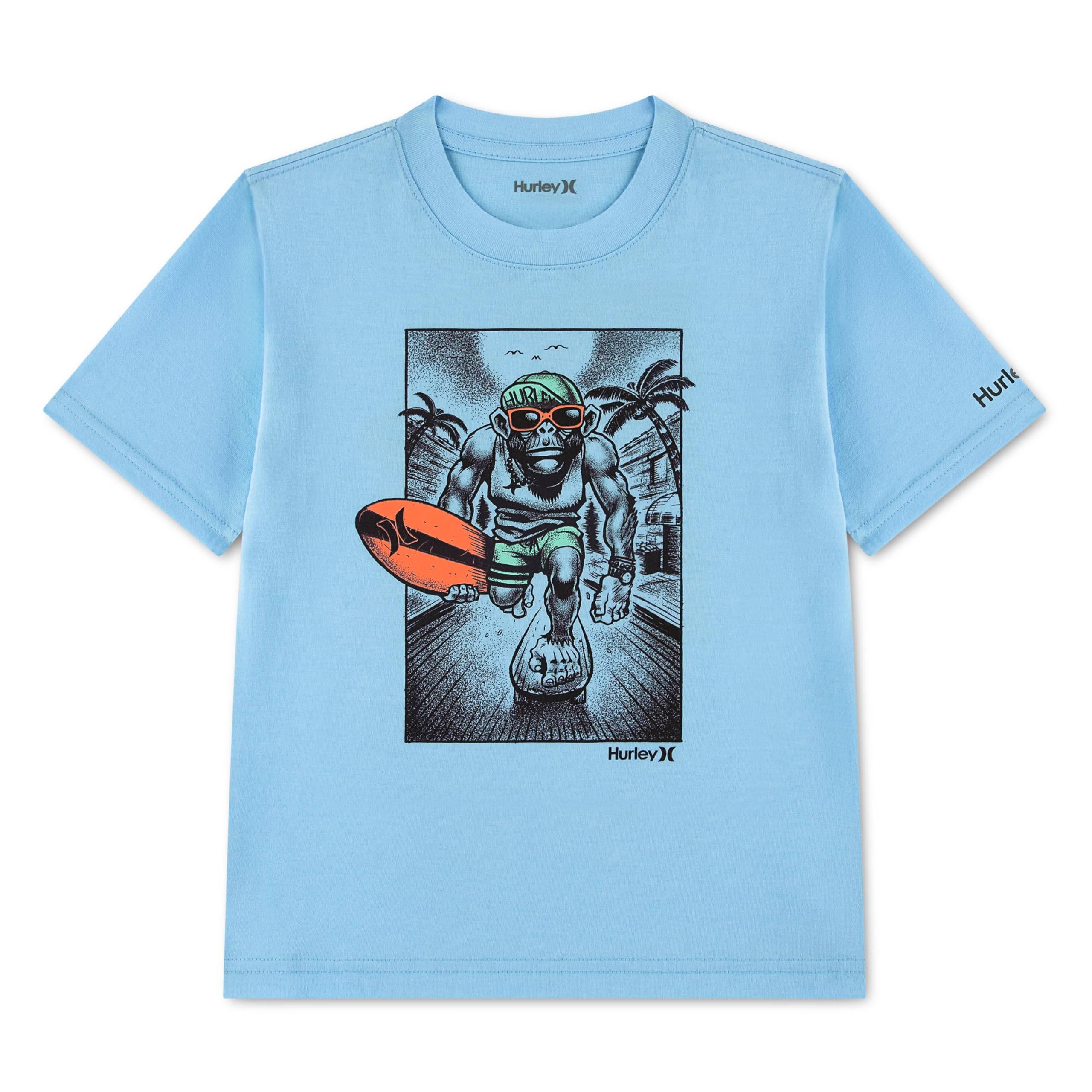 Hurley Boys Graphic T-Shirt Short Sleeve Boys Blue