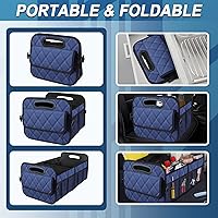 Vista 58 de Deosk - Organizador de auto para SUV, almacenamiento de maletero con 6 bolsillos grandes con poliéster impermeable, accesorios de auto