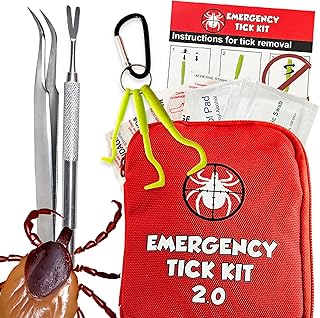 Mega Tick Kit Removal 50pcs Remover Tools for Humans and Dogs - Hiking Gear Tick Puller and Tweezers - First aid kit (1 Set)