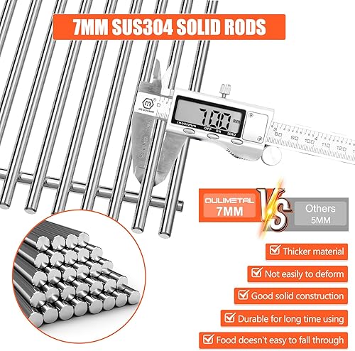 Miniatura 3 de QuliMetal 66089 Rejillas de parrilla para Weber Genesis 2 E-410E-415E-435, piezas de parrilla para parrillas de gas Weber GS4 Genesis IILX serie