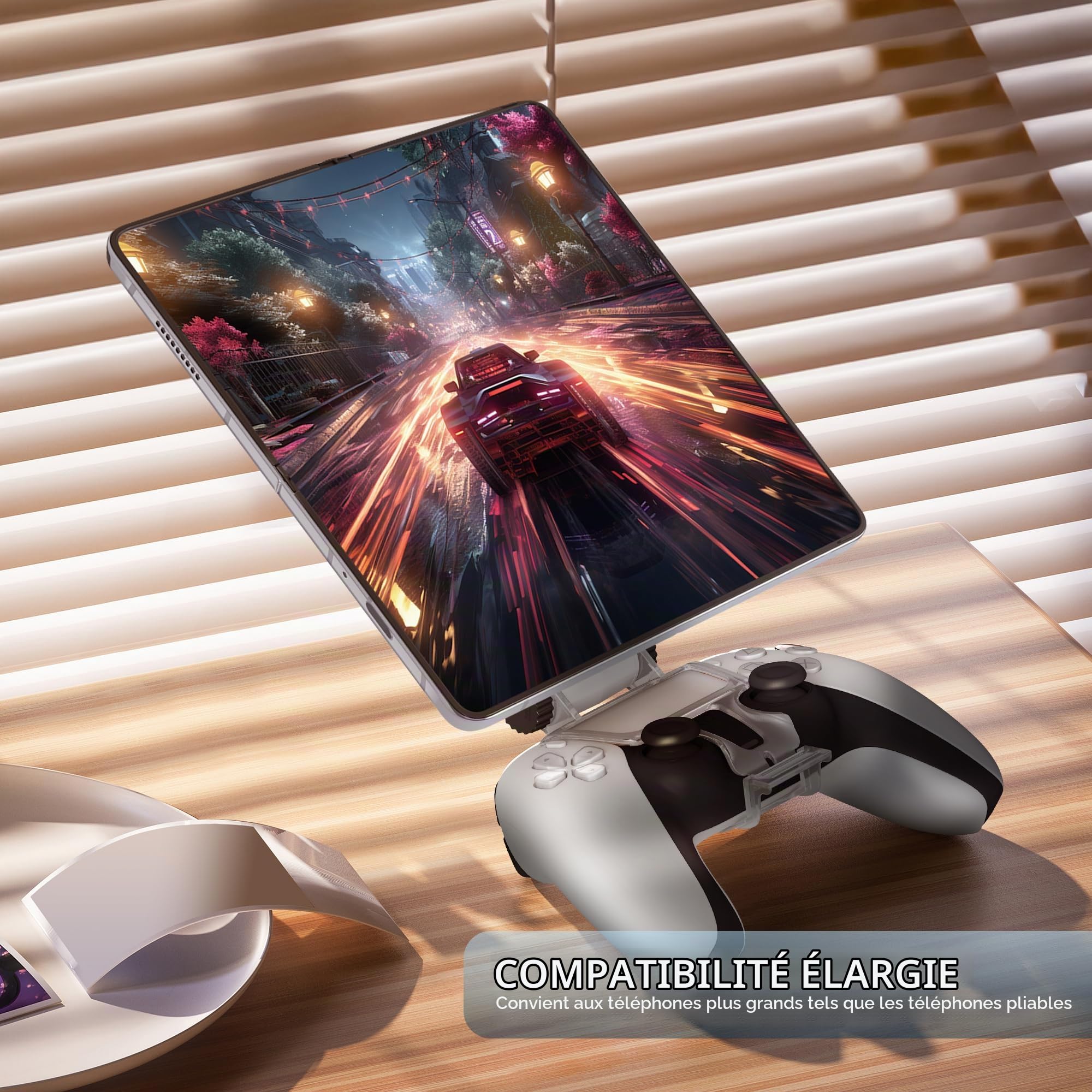 Orzero Controller Téléphone Mount Clip pour Contrôleur Magnétique pour PS5 | Support Réglable magsafe, Accessoires pour iPhone et Android, Jeux en Streaming à Distance - Noir