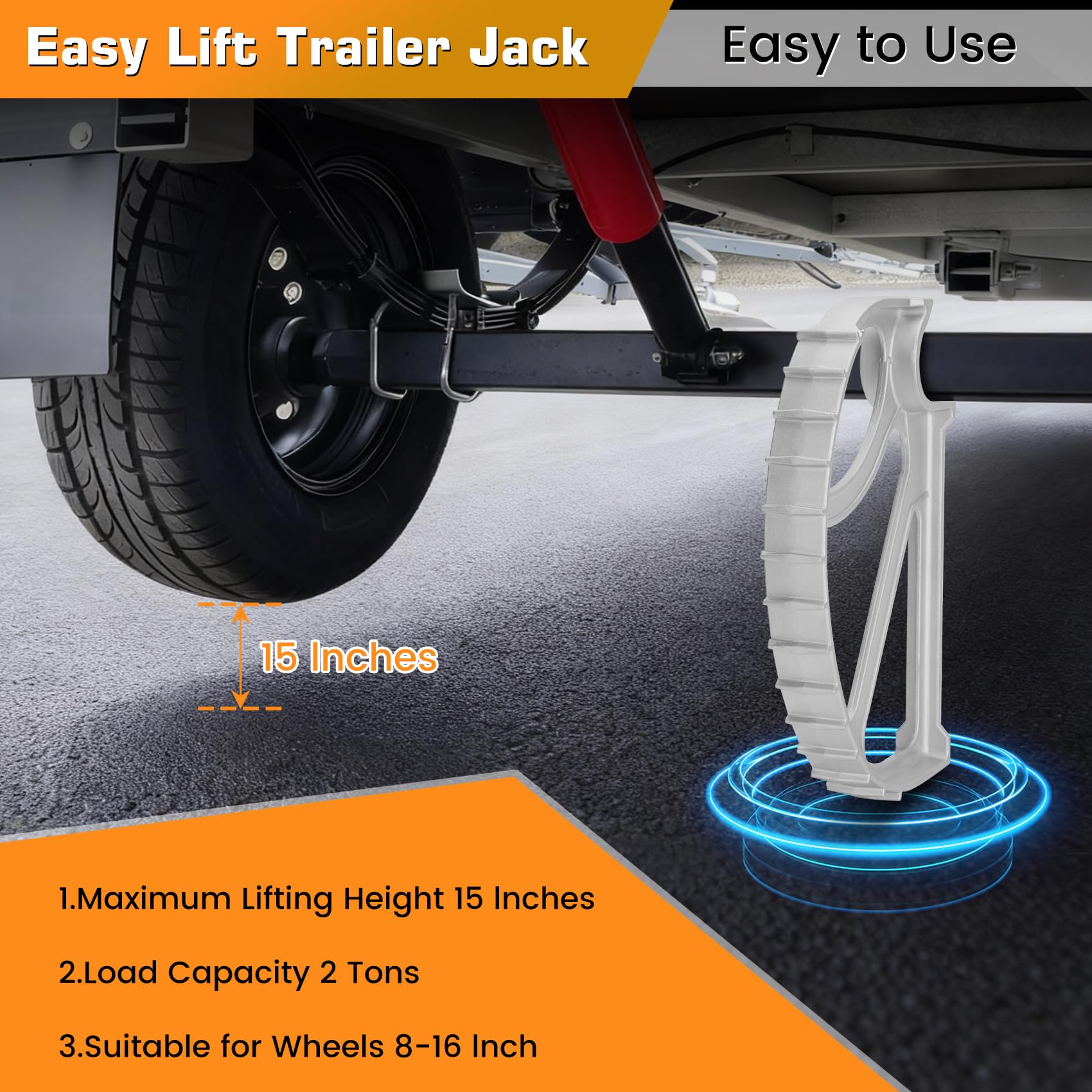 WEIZE Swivel Trailer Jack, Heavy Duty Boat Trailer Jack With Dual Wheels, 10" Lift, 1500 Lbs - View #5