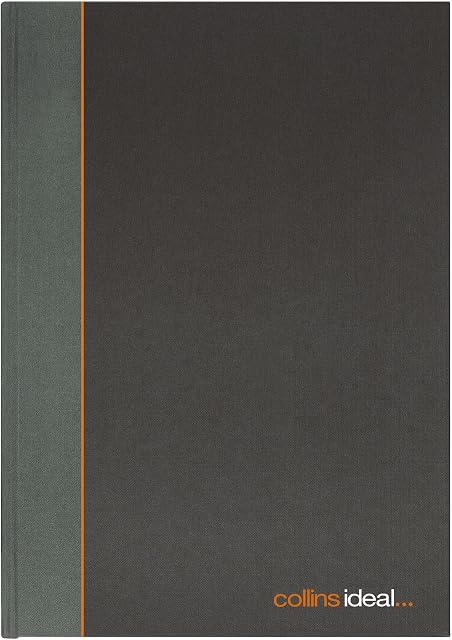 Collins TS-180016 461 Ideal A5 Manuscript Book, Case Bound, Single Cash, Grey