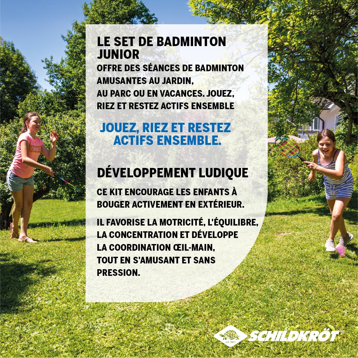 Schildkröt Set de Badminton Junior 2 Raquettes 45,5 cm 2 Volants Housse