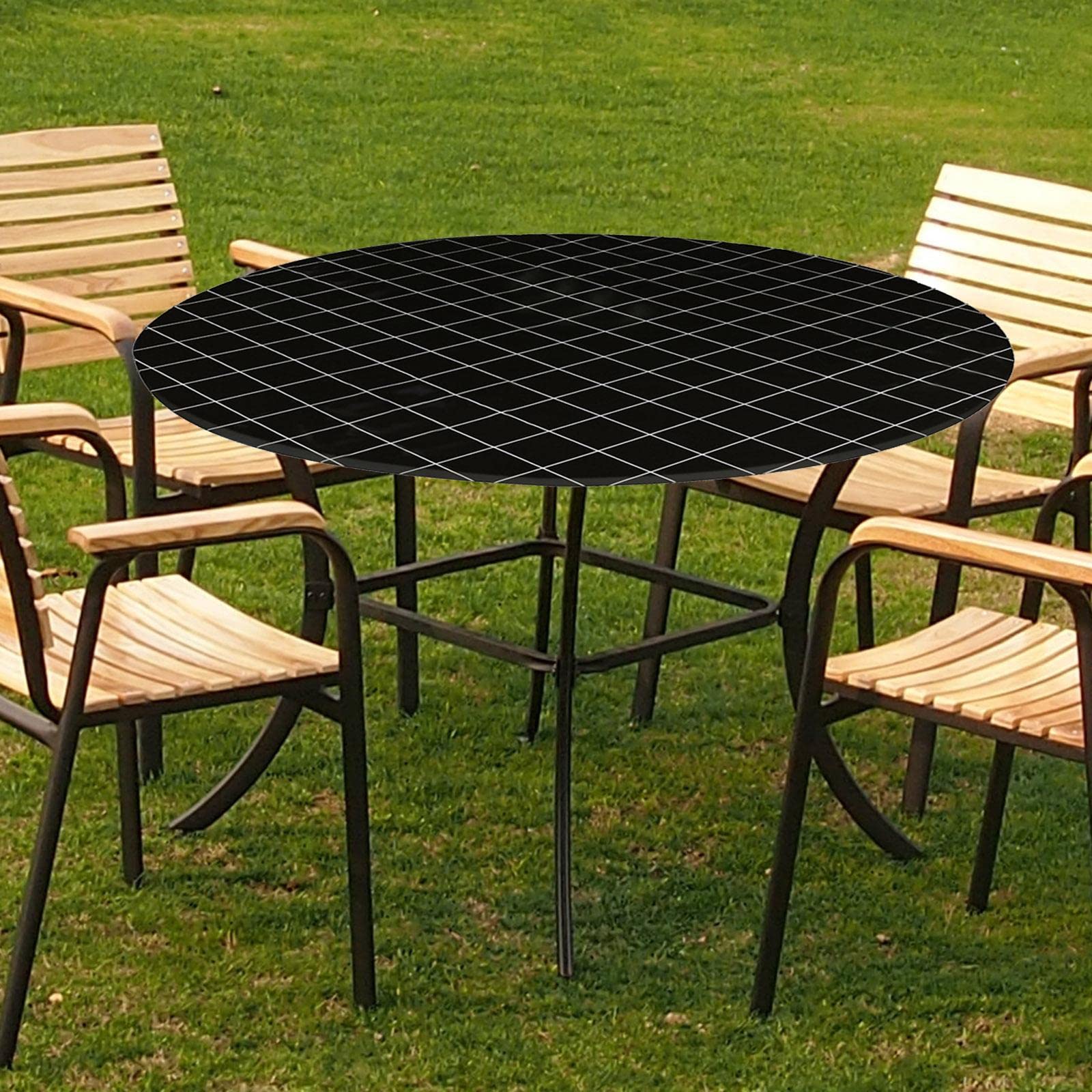 Fitted Table Cloth Water Resistance Dinner Table Cover Black 80cm | Home & Garden | Kitchen, Dining & Bar | Linens & Textiles | Tablecloths-image-46
