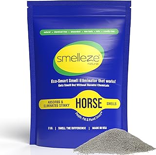 SMELLEZE Natural Horse Smell Removal Deodorizer: 2 lb. Granules Gets Stench Out Fast