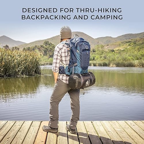 Miniatura 5 de Hyke & Byke Eolus 30 F Hiking & Backpacking Sleeping Bag - 3 Season, 800FP Goose Down Sleeping Bag - Ultralight - BlueLime Green - 87in - Long