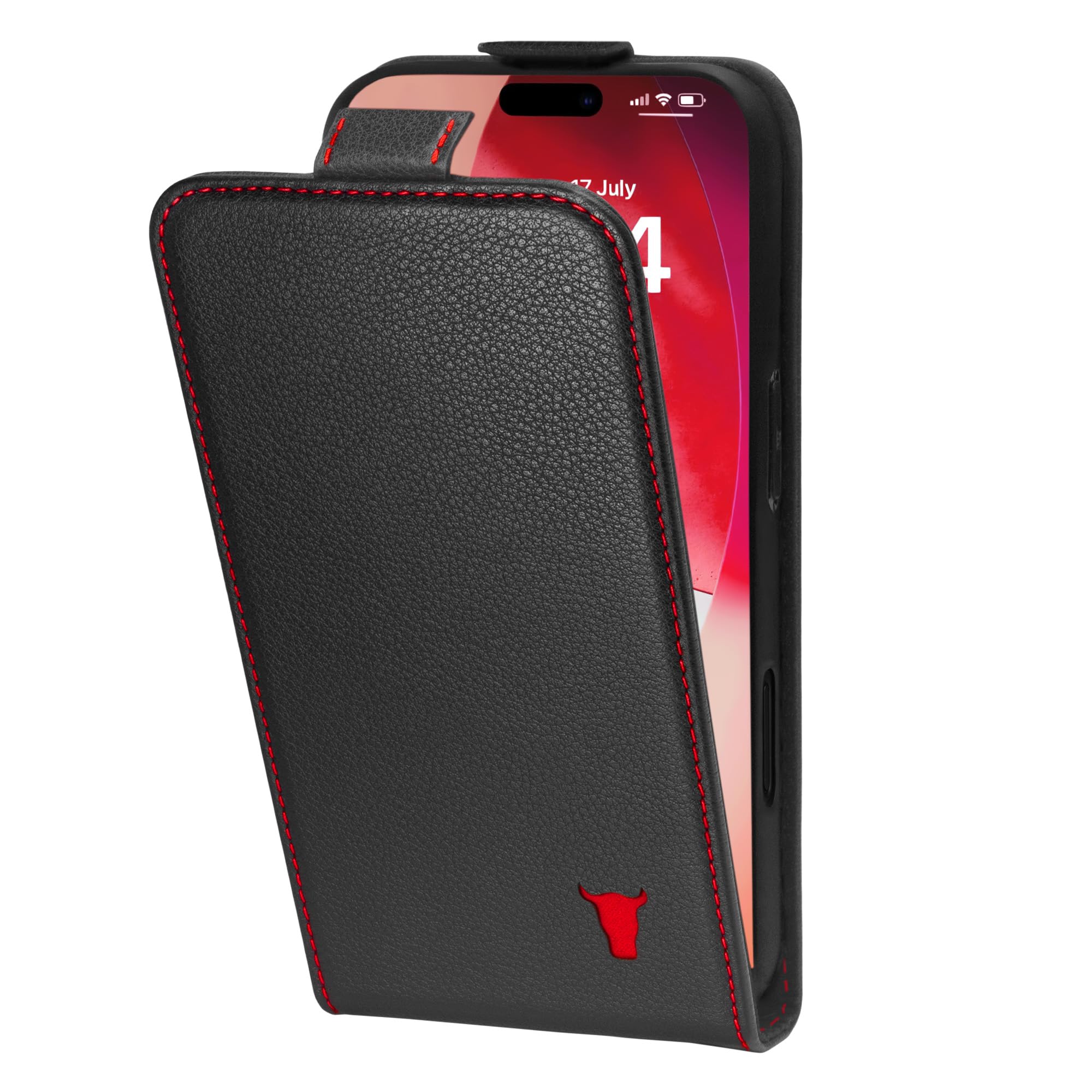 TORRO Klapphulle kompatibel mit iPhone 17 Pro 6.3” 2025 – Premium Leder Hulle mit Kartenfächern (kompatibel mit Offiziellen MagSafe-Ladegeräten - Schwarz