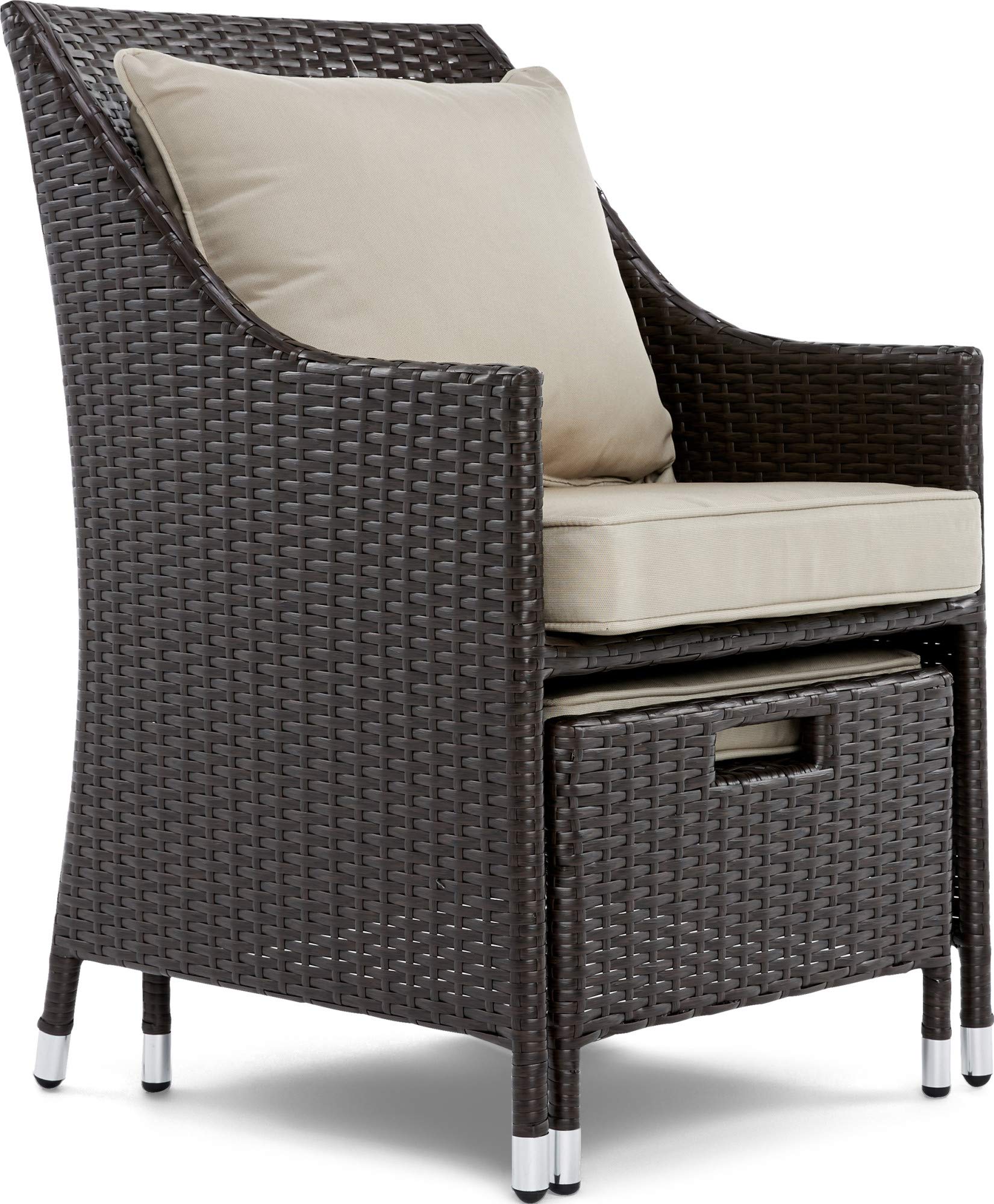 Serta Brown Resin Wicker Outdoor Patio Furniture Collection, 5 Piece ...
