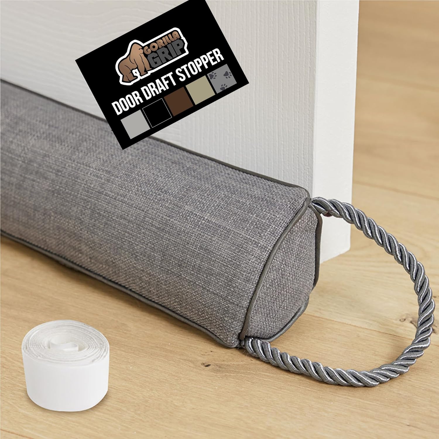 Product image of GORILLA GRIP Door Draft Stopper for Bottom of Doors, Weather Stripping Seal Blocks Hot Air, Noise, Bugs, Keeps Cold AC in, Sound Proofing Easy Install Gap Filler, Home Essentials, 32 Inch, Slate Gray