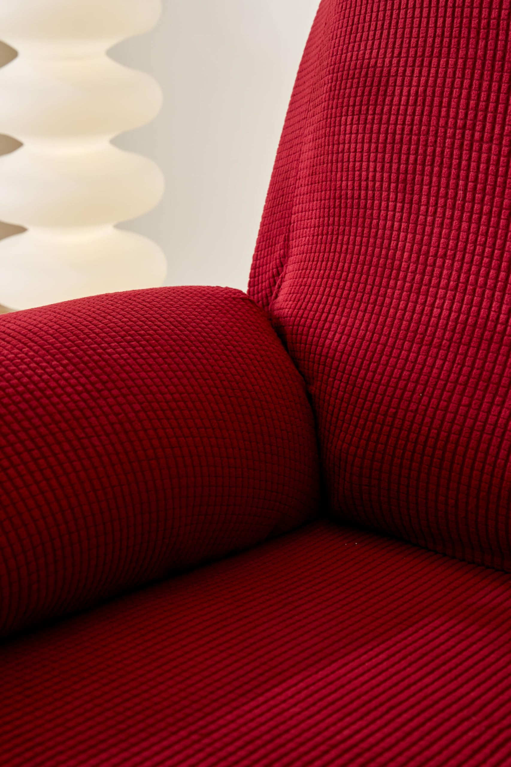 EBETA Jacquard Funda de sillón, Capuchas elásticas para sillón, Elástico Funda para sillón reclinable (Vino Tinto)
