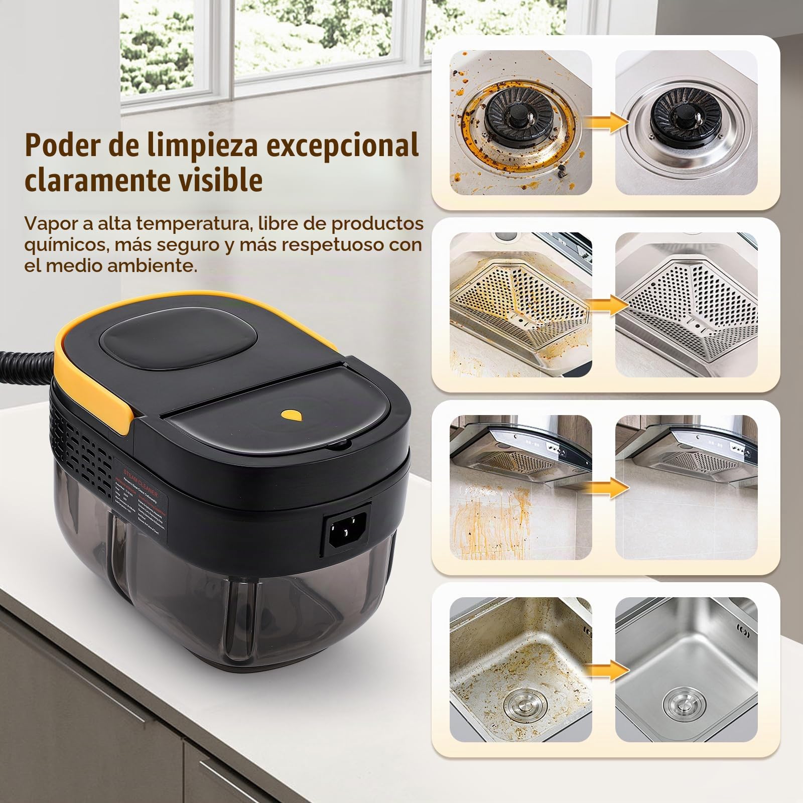 Moongiantgo Limpiador a Vapor Portátil a Alta Temperatura&Presión 1500W