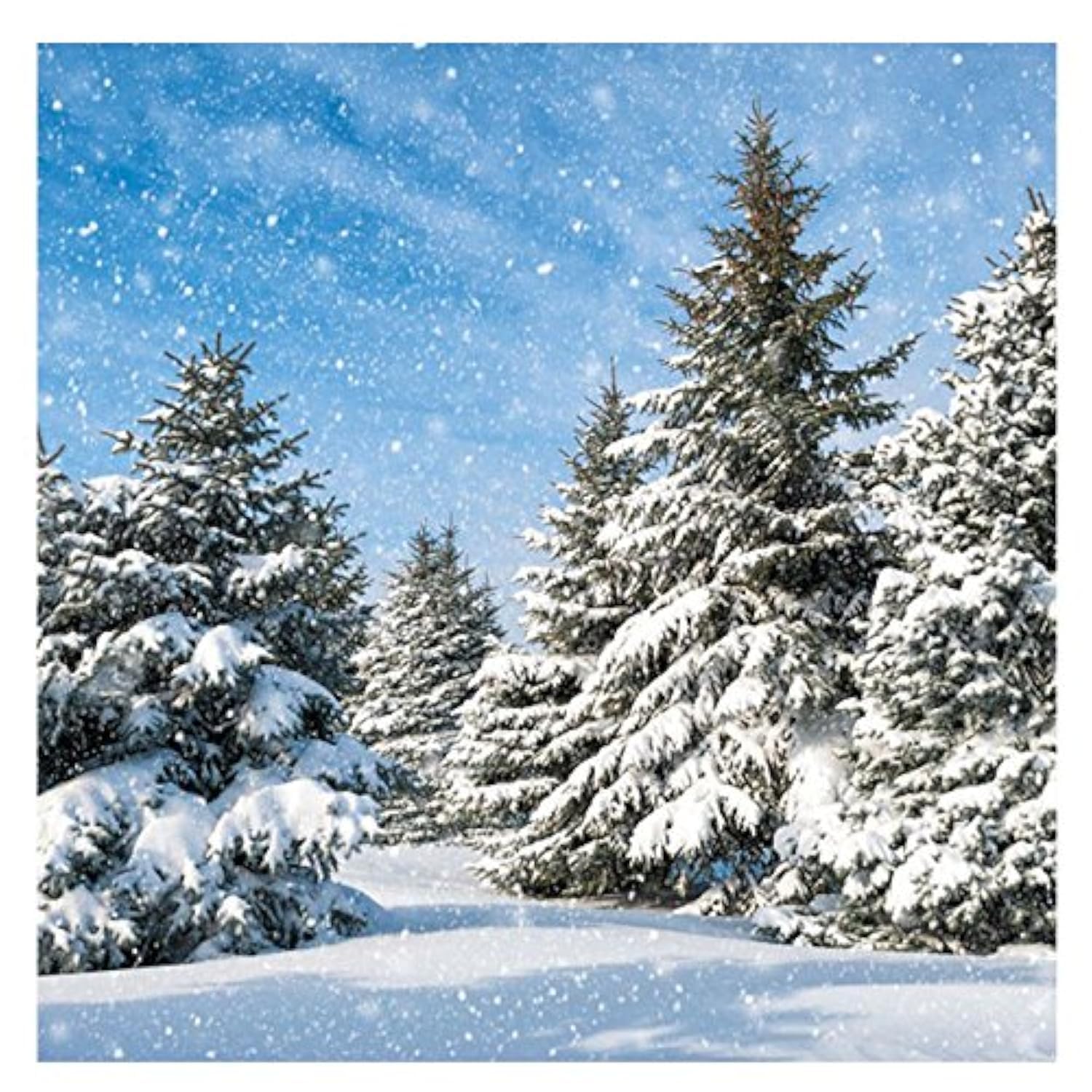 Trees And Snow 33 x 33 cm Pack of 20, Blue,White,Green