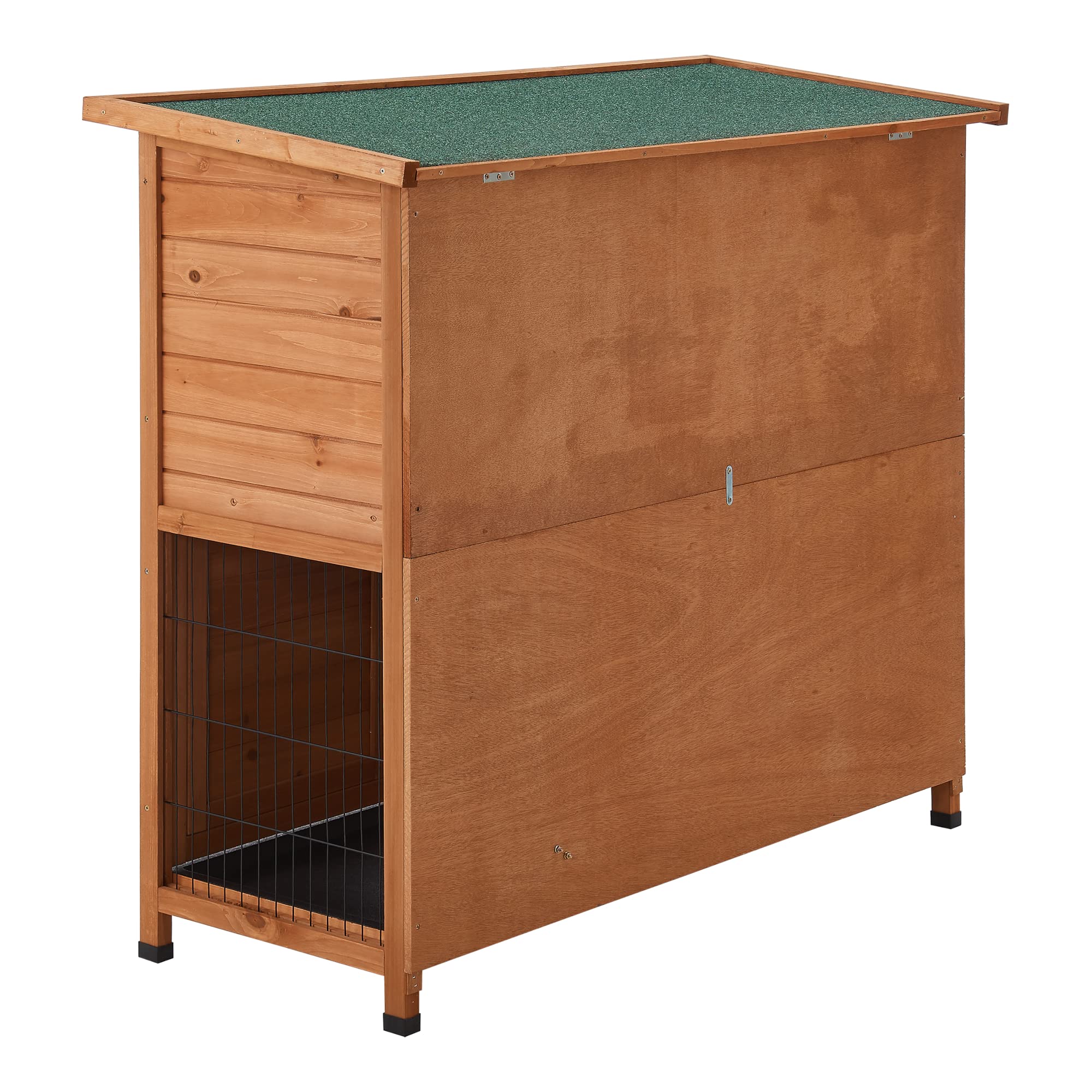 [en.casa] Kaninchenstall Falkenau 104 x 122 x 50 cm Kleintiergehege Hasenstall Tierstall Hasenkäfig Kleintierstall doppelstöckig Tannenholz