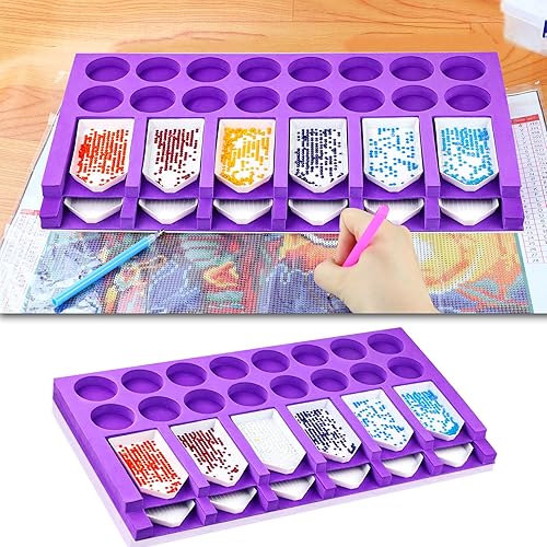 Accesorios de pintura de diamantes, bandejas, organizador, suministros de arte, kits de arte de diamantes para adultos, manualidades, 12 ranuras,