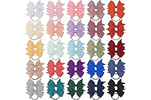 50PCS 2Inch Hair Bows Ties Baby Girls Kids Children Rubber Bands