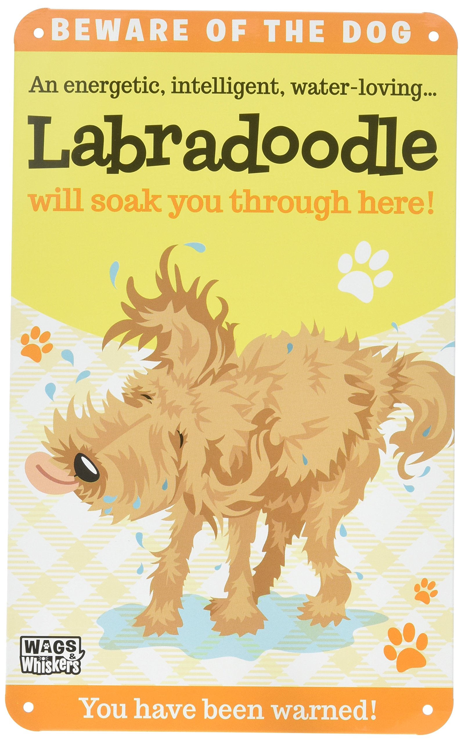 Wags & Whiskers  Wags & Whiskers  Dog Sign/Plaque ""Labradoodle"" - Tin Plaque
