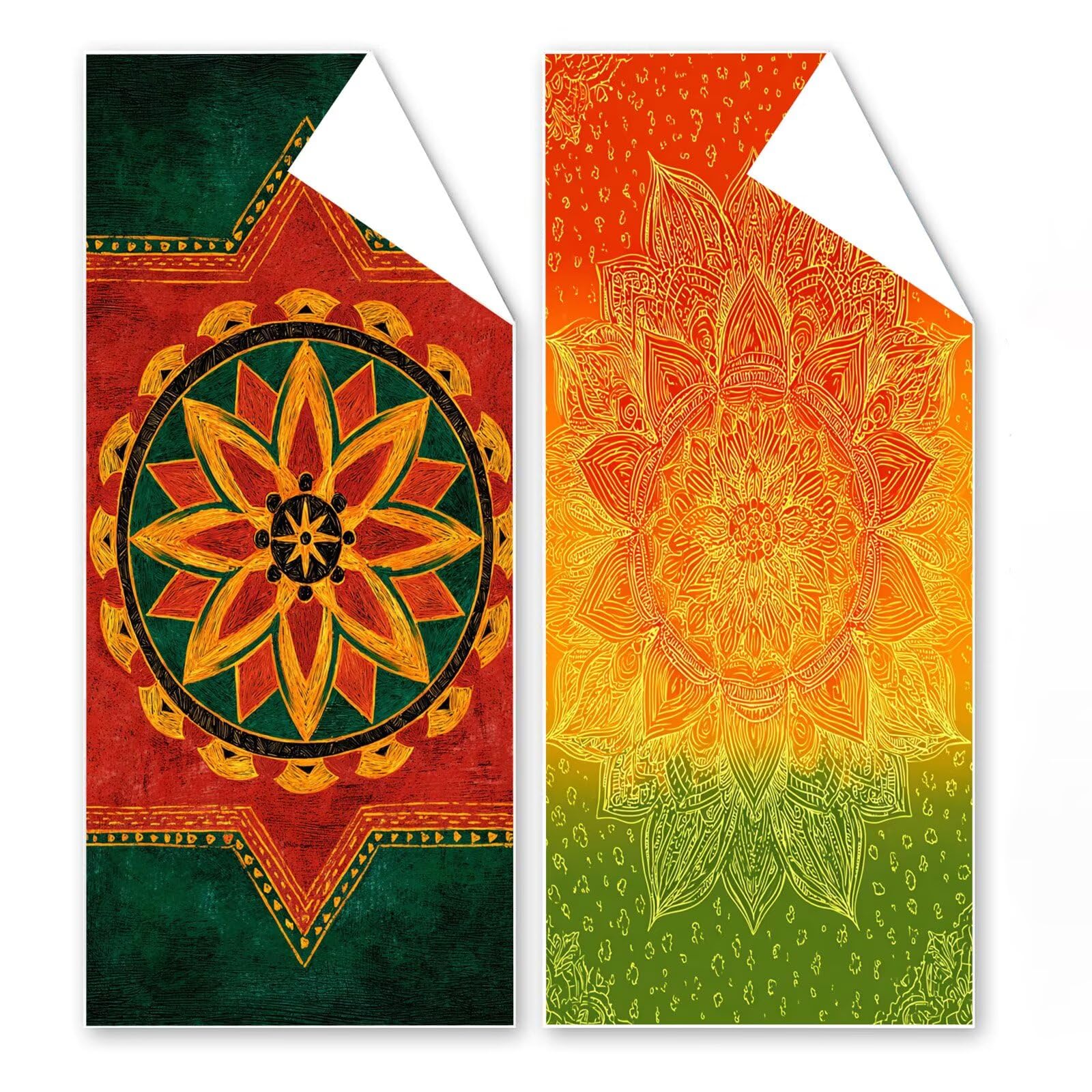 Telo Mare Microfibra 90x180 cm Telo Mare Grande, Asciugamano Palestra Assorbente Asciugatura Rapida, Asciugamano Mare Antisabbi Stuoia Spiaggia per Piscina, Viaggio 2 Set- Mandala Arancione G1-922