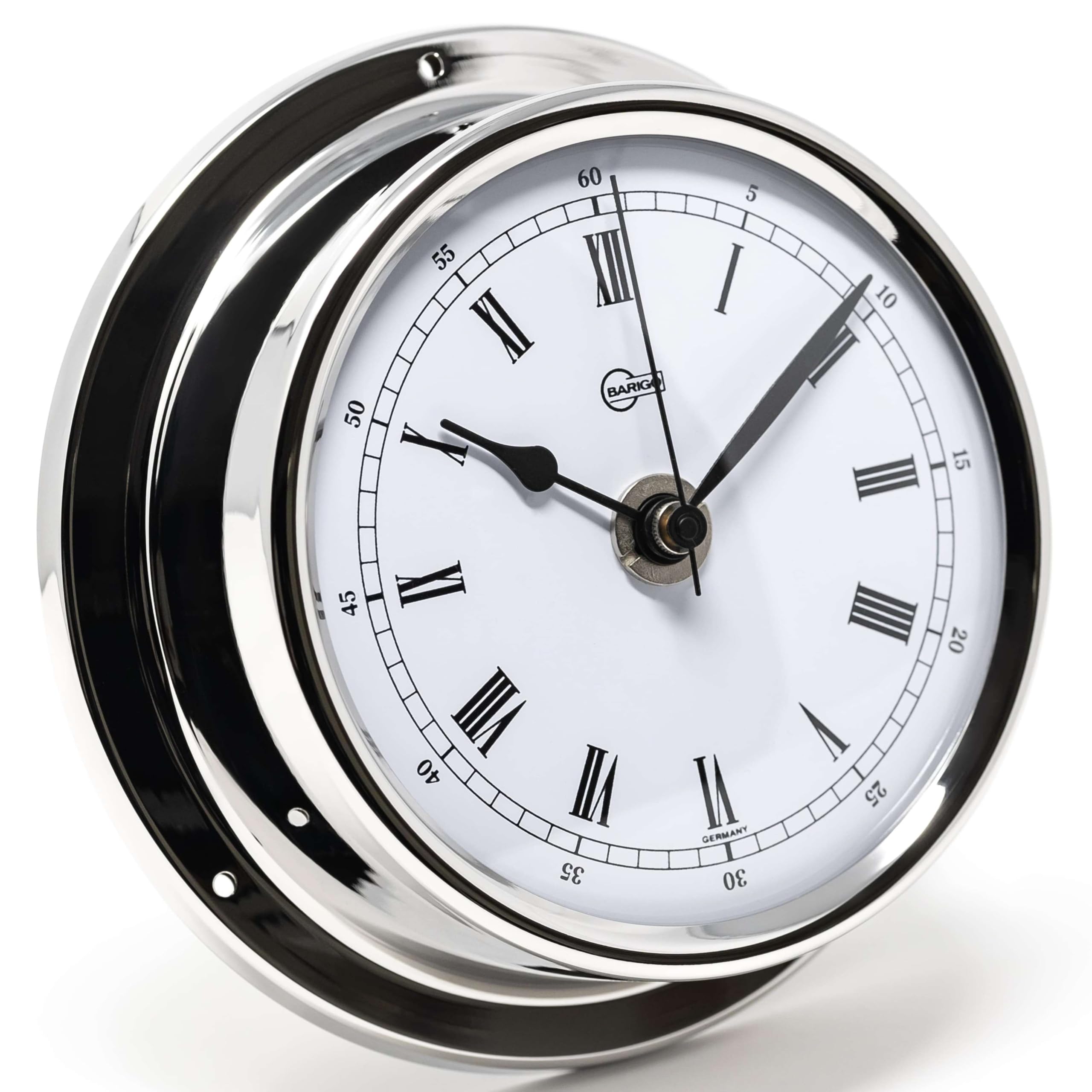 Barigo Bundle - Barometer, Thermo-Hygrometer und Quarzuhr - Serie Regatta - Edelstahl poliert - Set 3 Stück - Made in Germany
