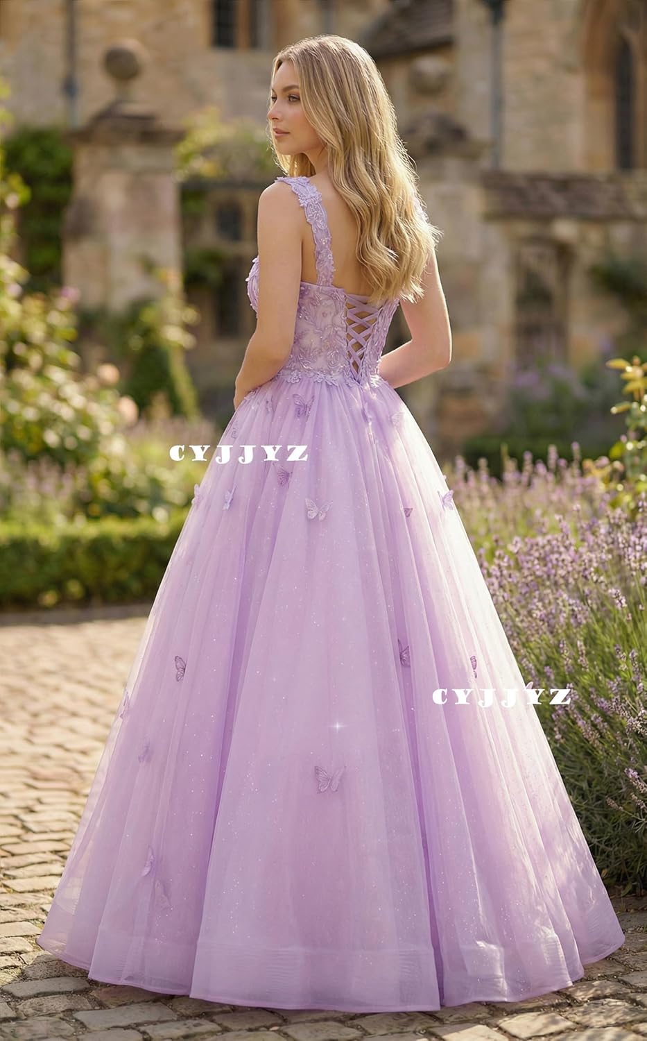Glitter Tulle Prom Dresses 2026 3D Butterfly Fairy Ball Gown for Teens Sweetheart Corset Formal Evening Gowns