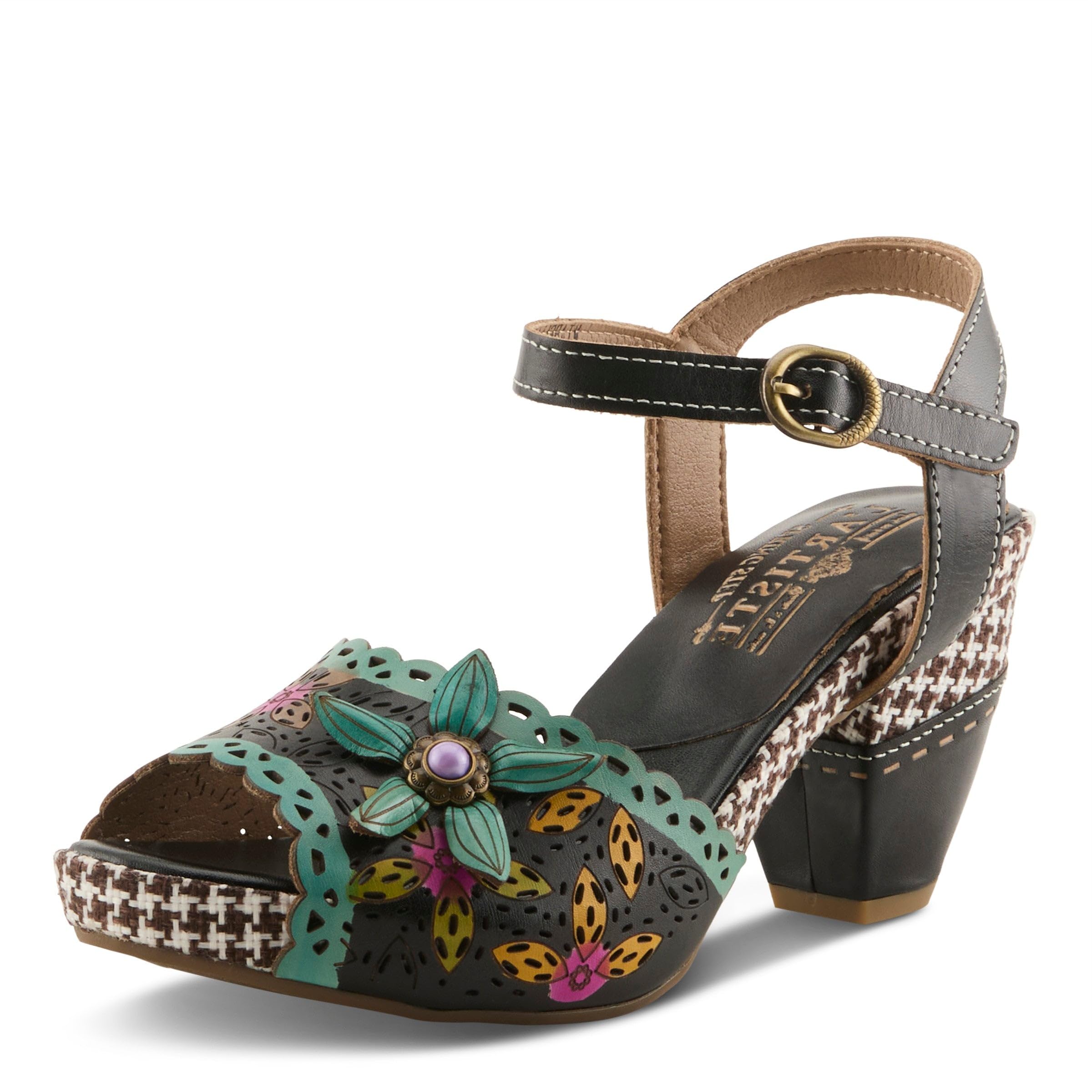Sandale Miabella L'Artiste en cuir véritable avec détails peints à la main - 8